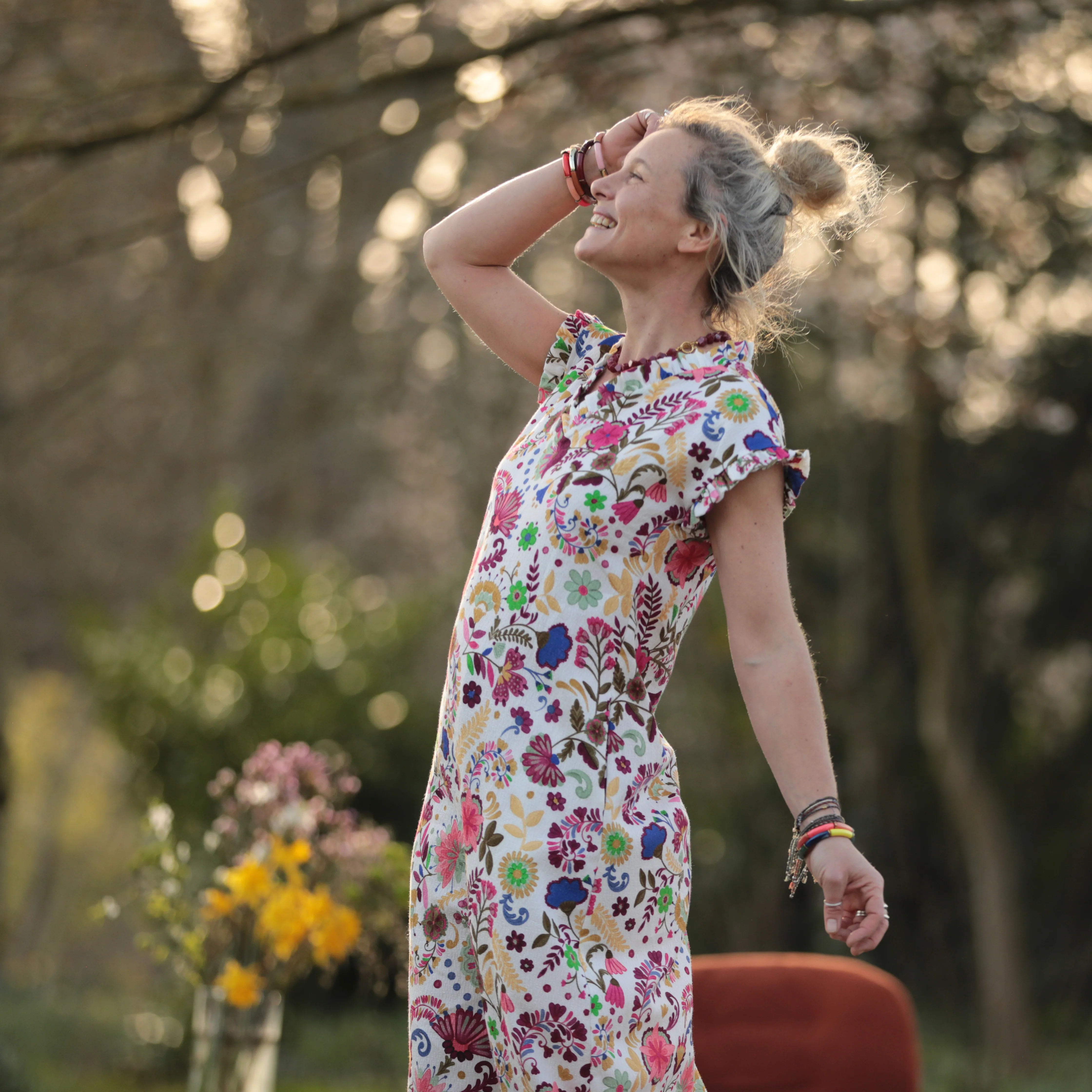 Robe Acacia - armuré de coton "Herbier Enchanté" - Image 4
