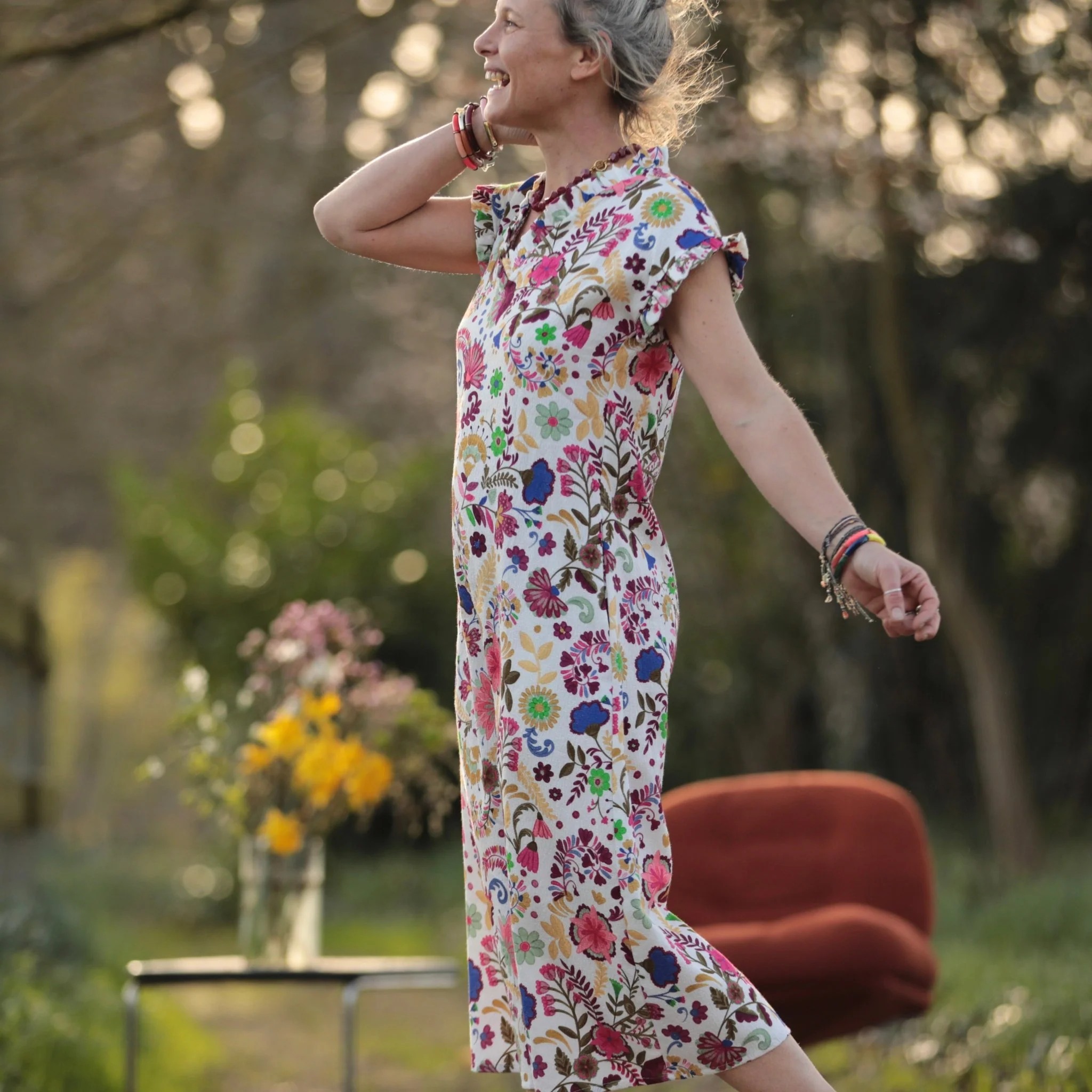 Robe Acacia - armuré de coton "Herbier Enchanté" - Image 7