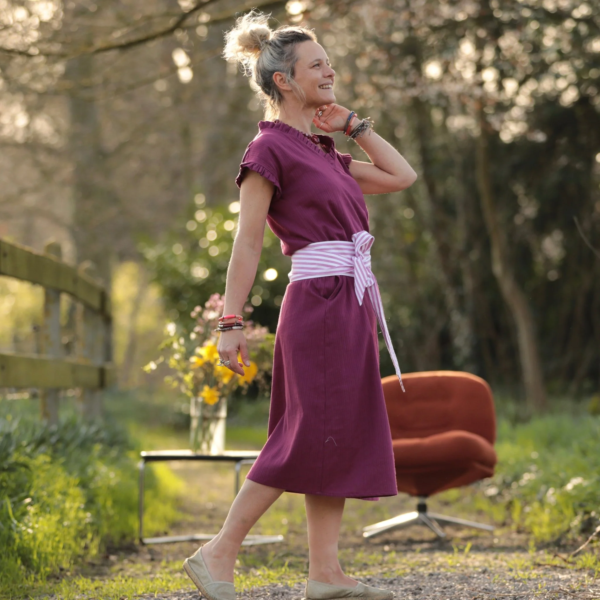 Robe Acacia – Armuré de coton raisin - Image 10