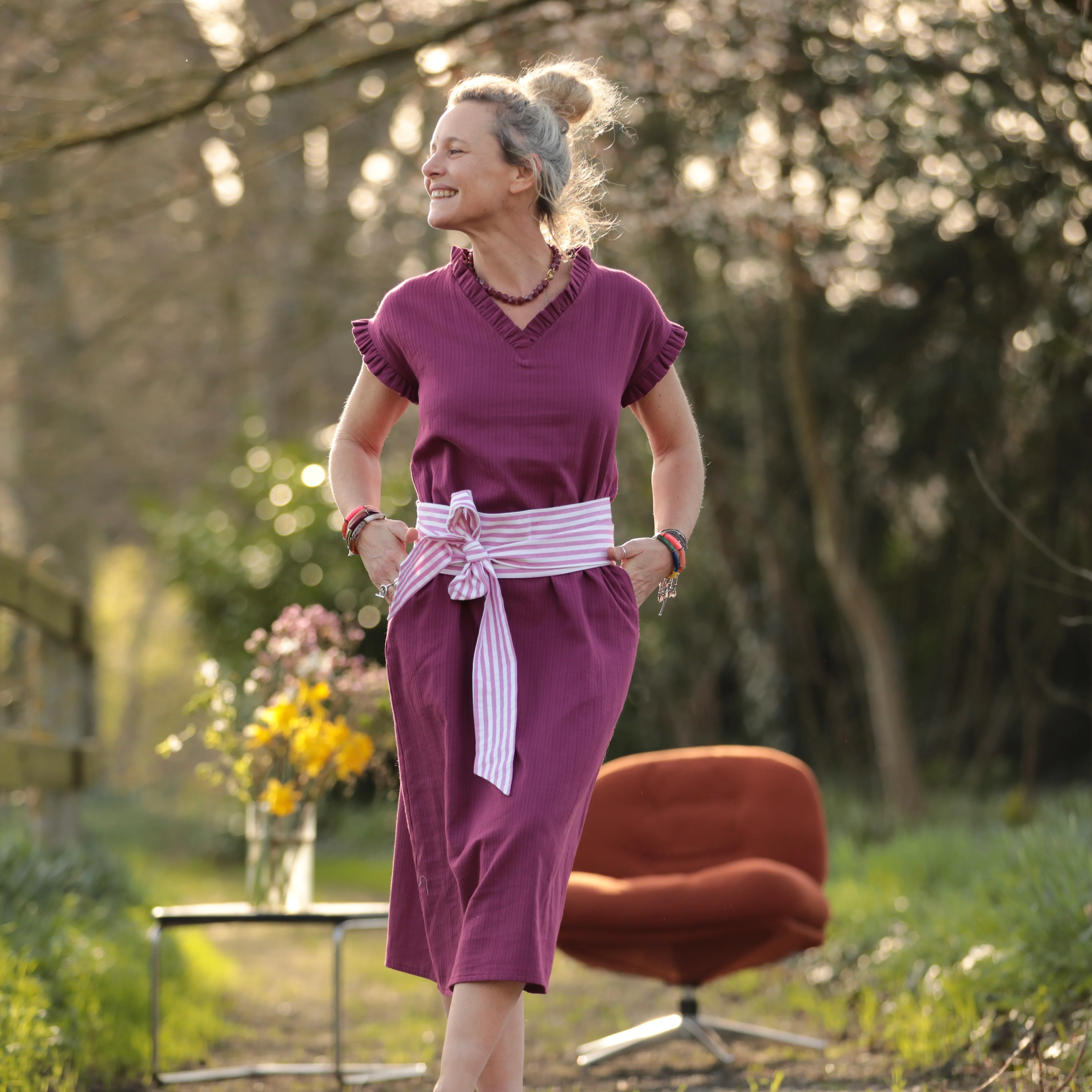 Robe Acacia – Armuré de coton raisin - Image 11
