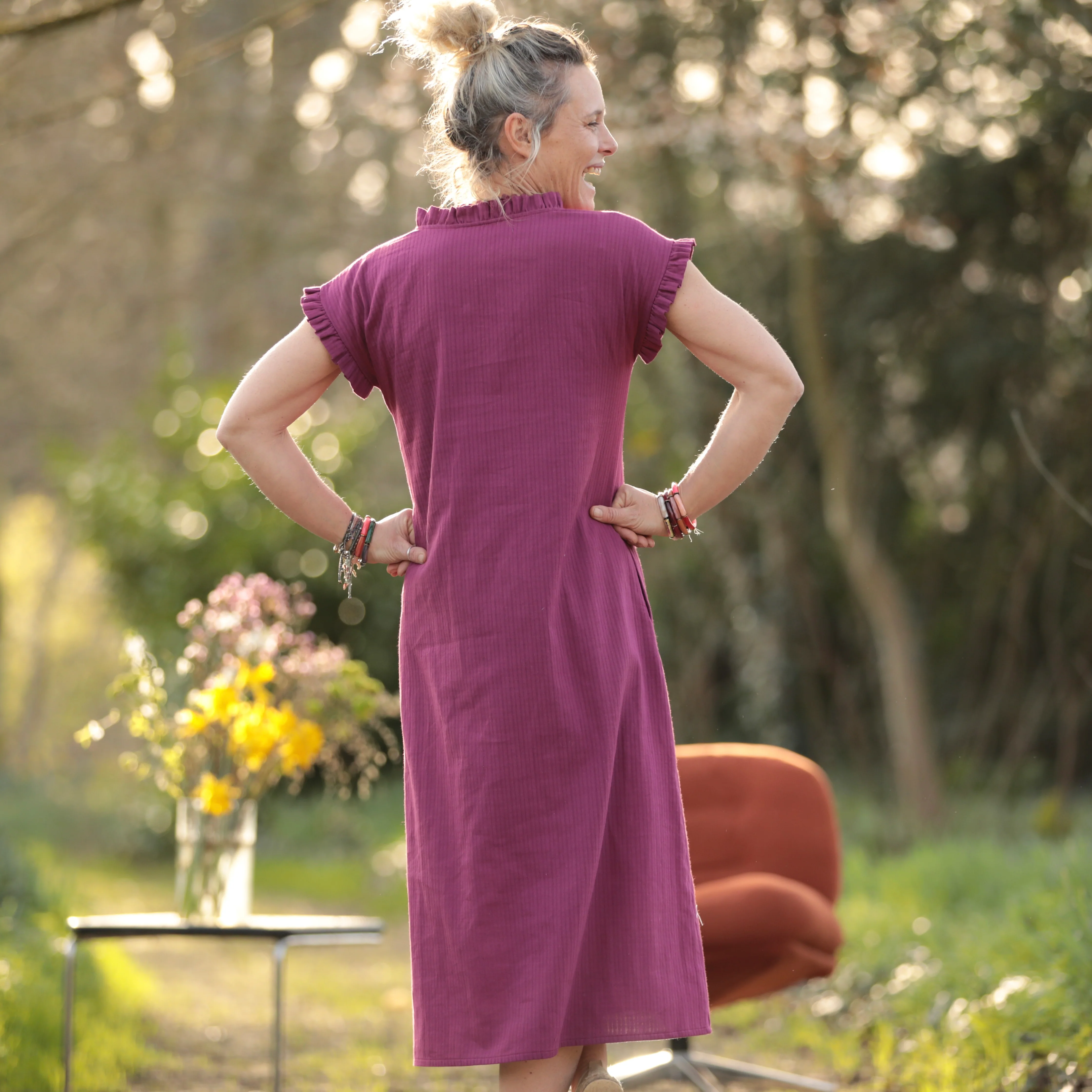 Robe Acacia – Armuré de coton raisin - Image 3