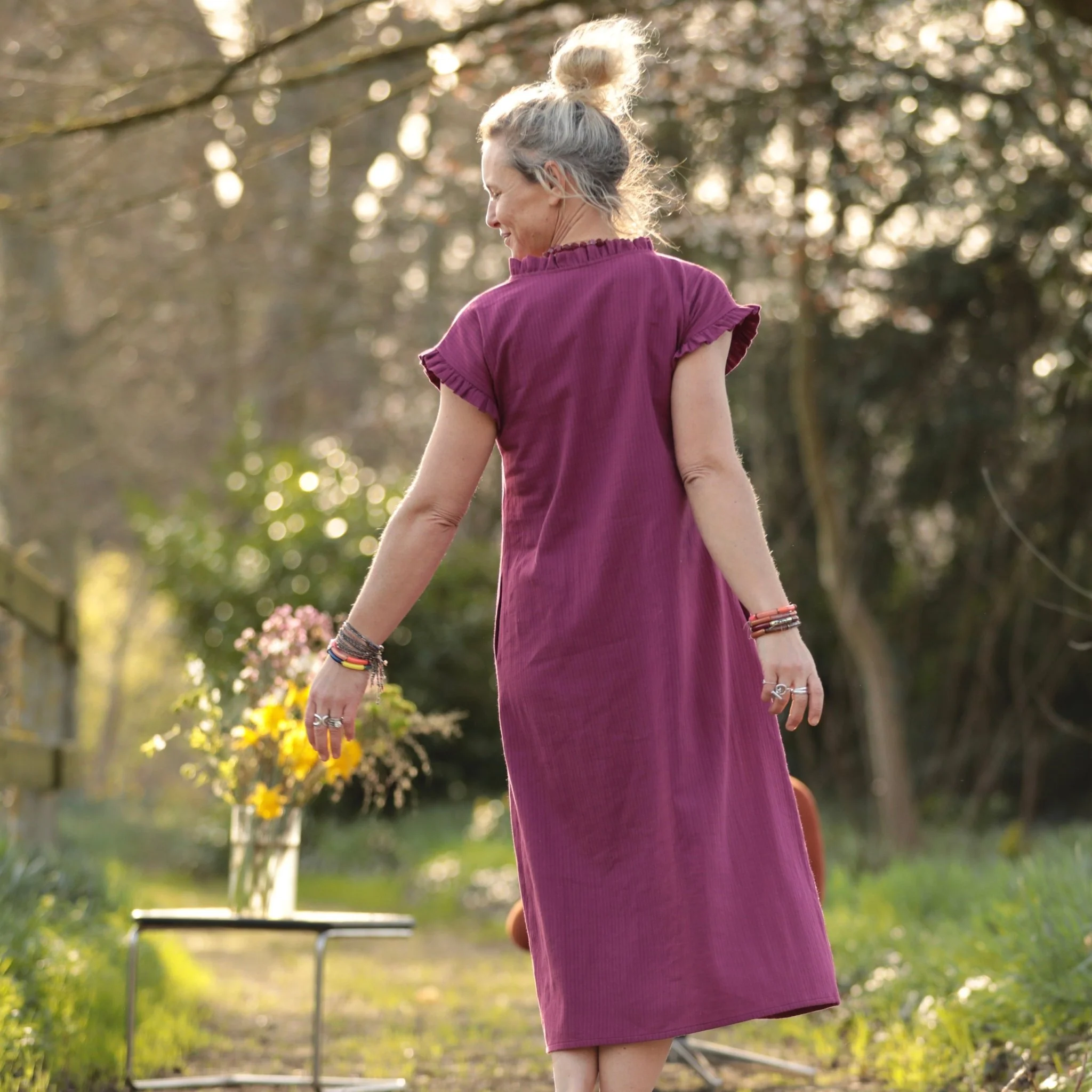 Robe Acacia – Armuré de coton raisin - Image 7
