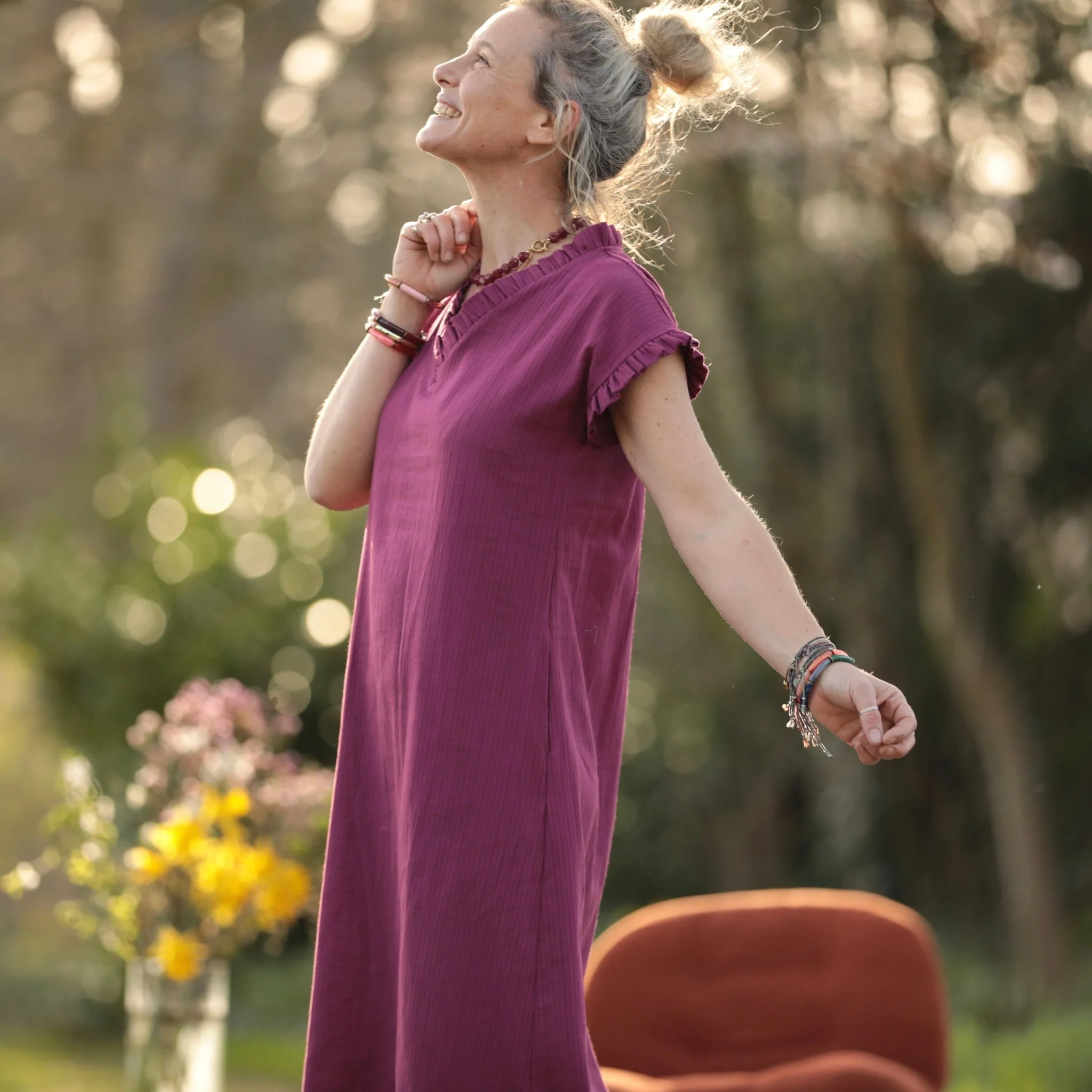Robe Acacia – Armuré de coton raisin - Image 9