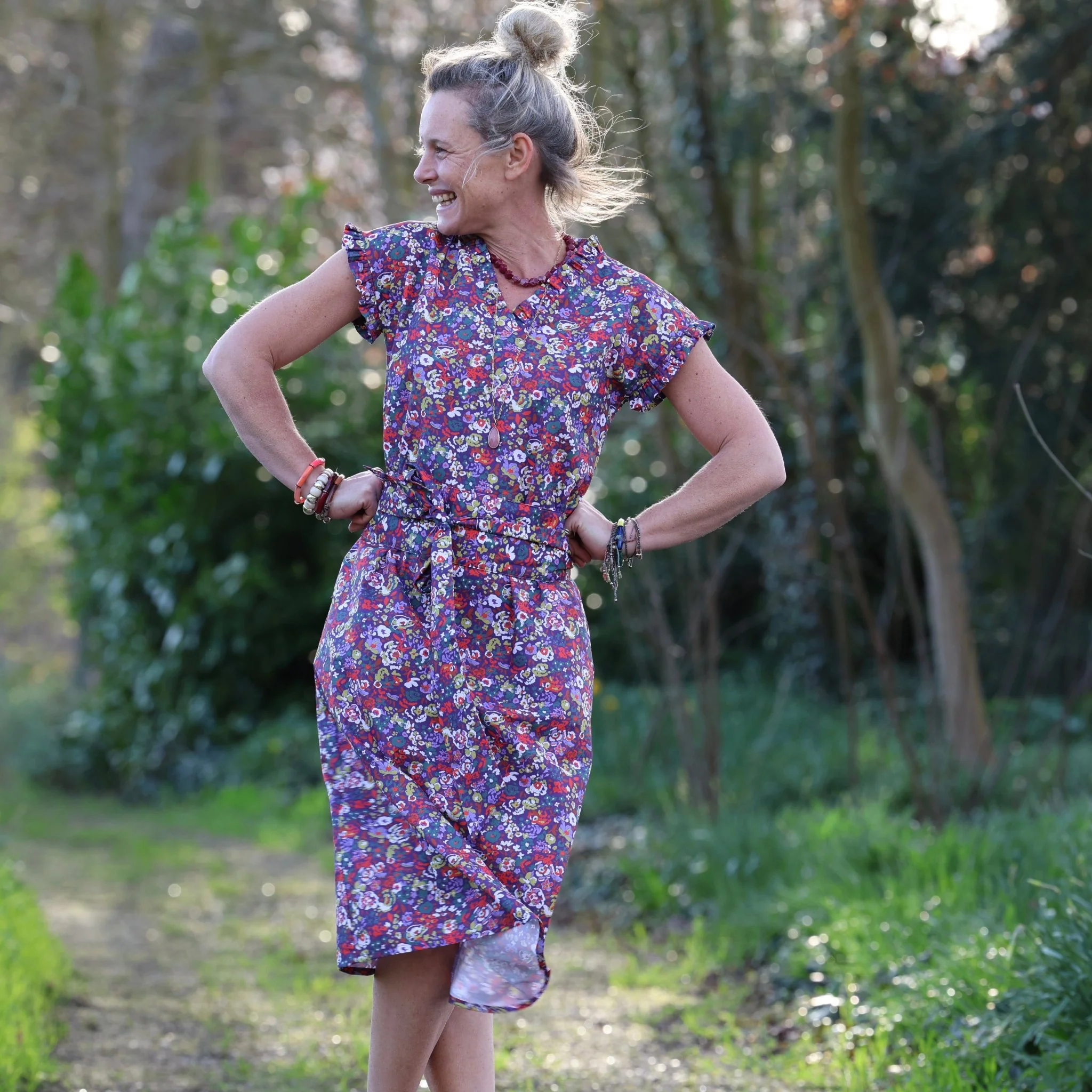Robe Acacia – Coton “Floraison Améthyste" - Image 10