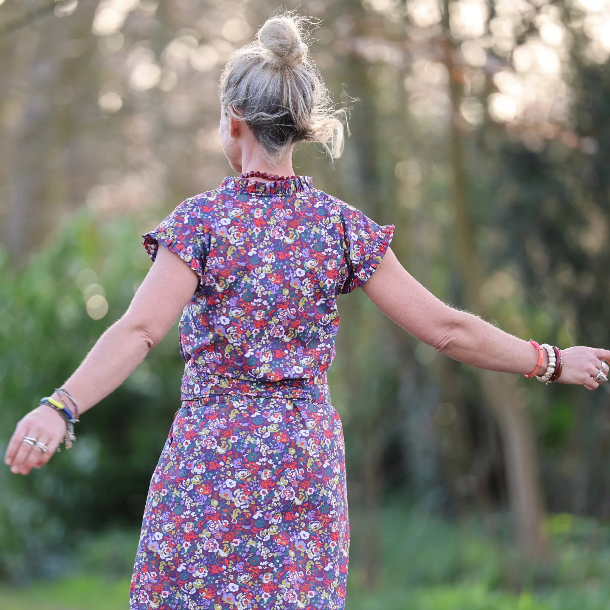 Robe Acacia – Coton “Floraison Améthyste" - Image 11