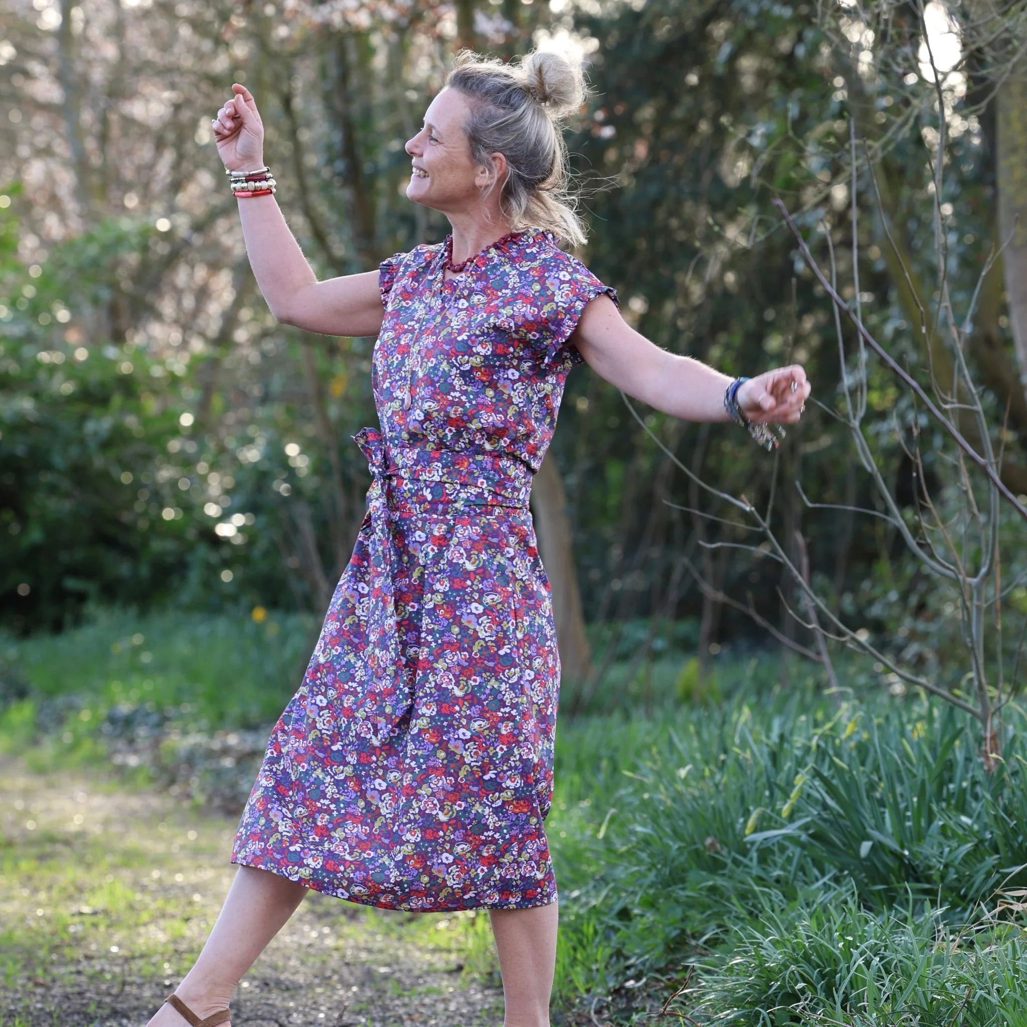 Robe Acacia – Coton “Floraison Améthyste" - Image 12