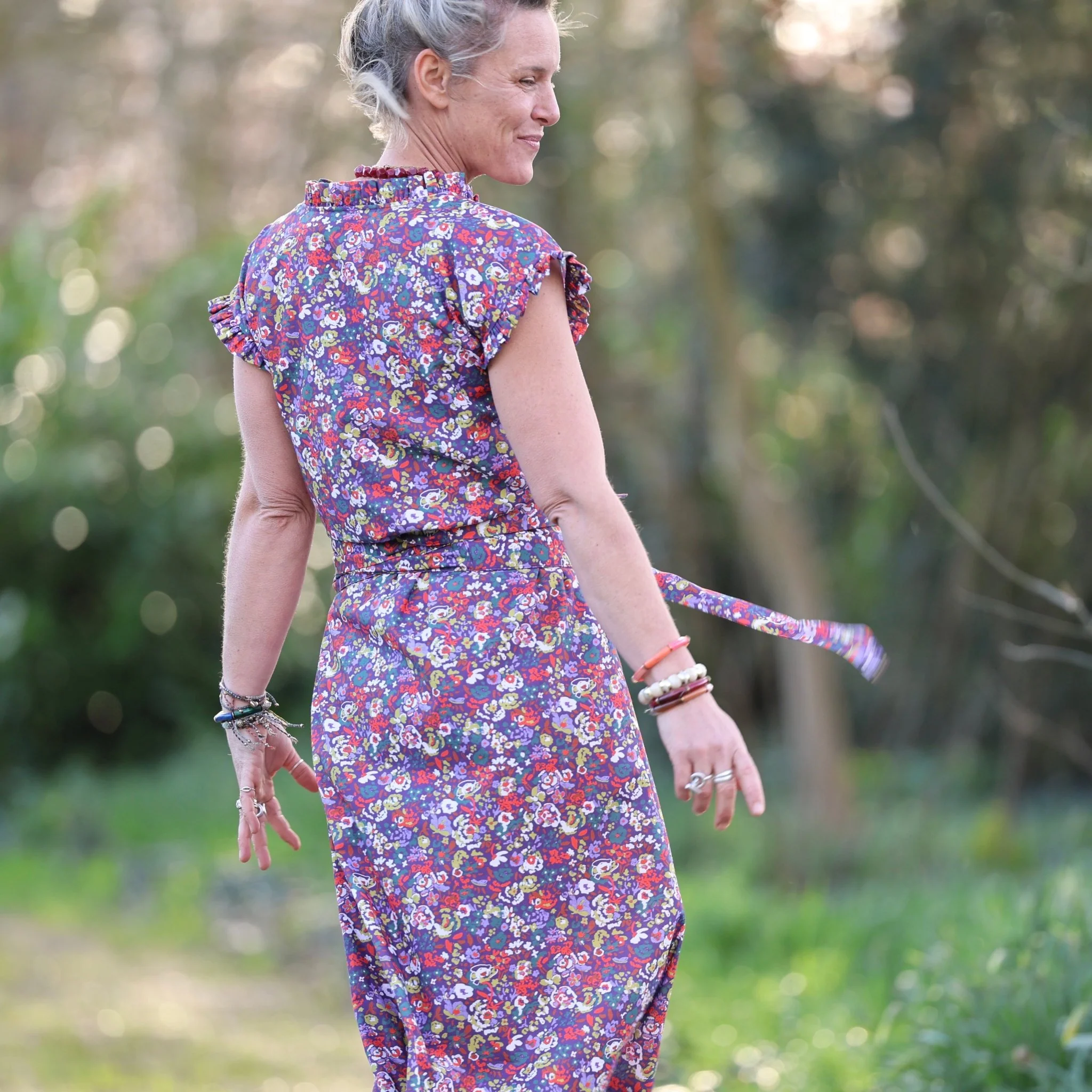 Robe Acacia – Coton “Floraison Améthyste" - Image 3
