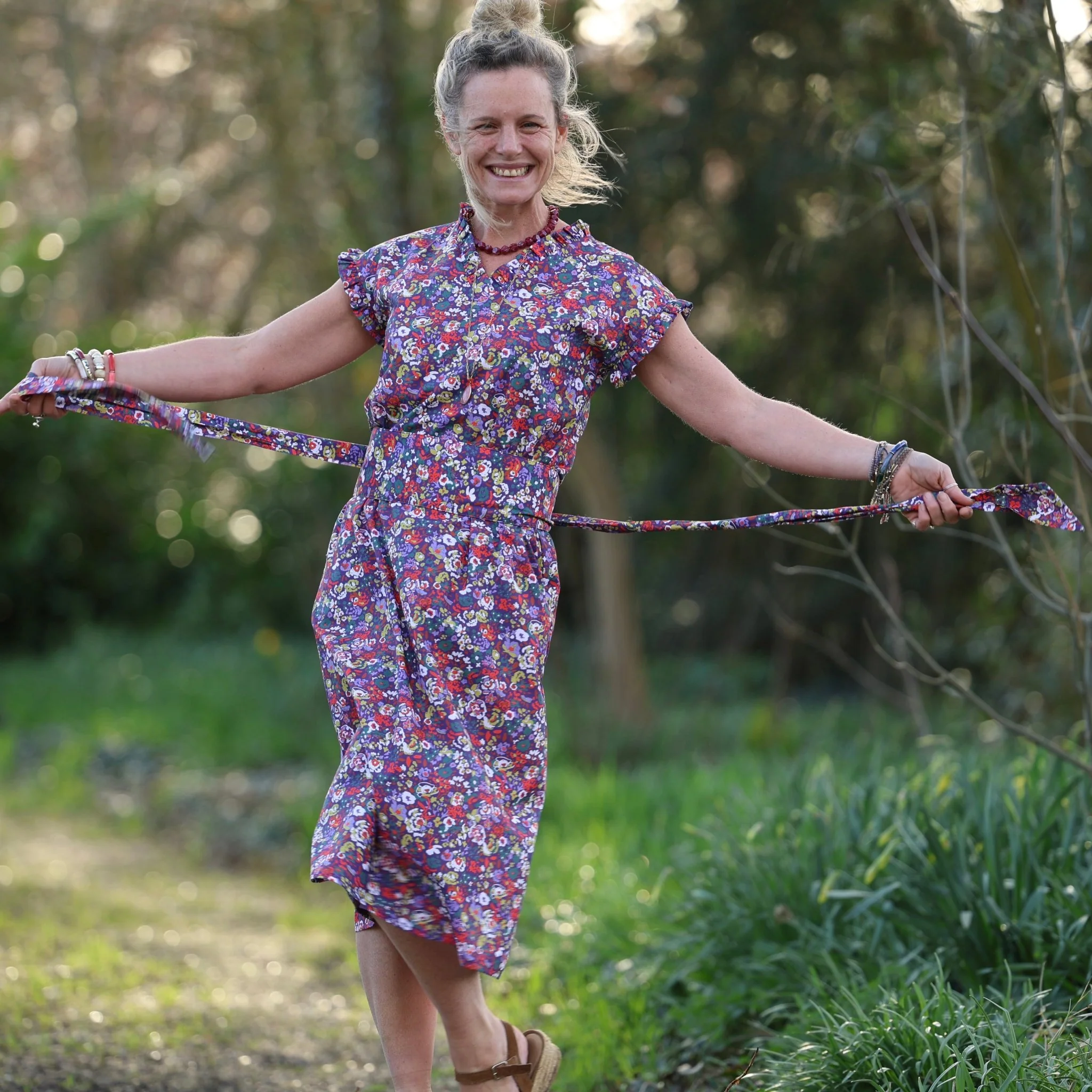 Robe Acacia – Coton “Floraison Améthyste" - Image 5