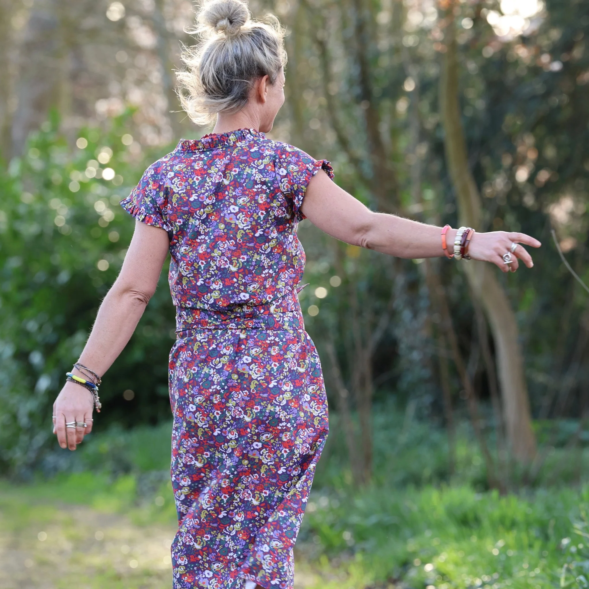 Robe Acacia – Coton “Floraison Améthyste" - Image 6