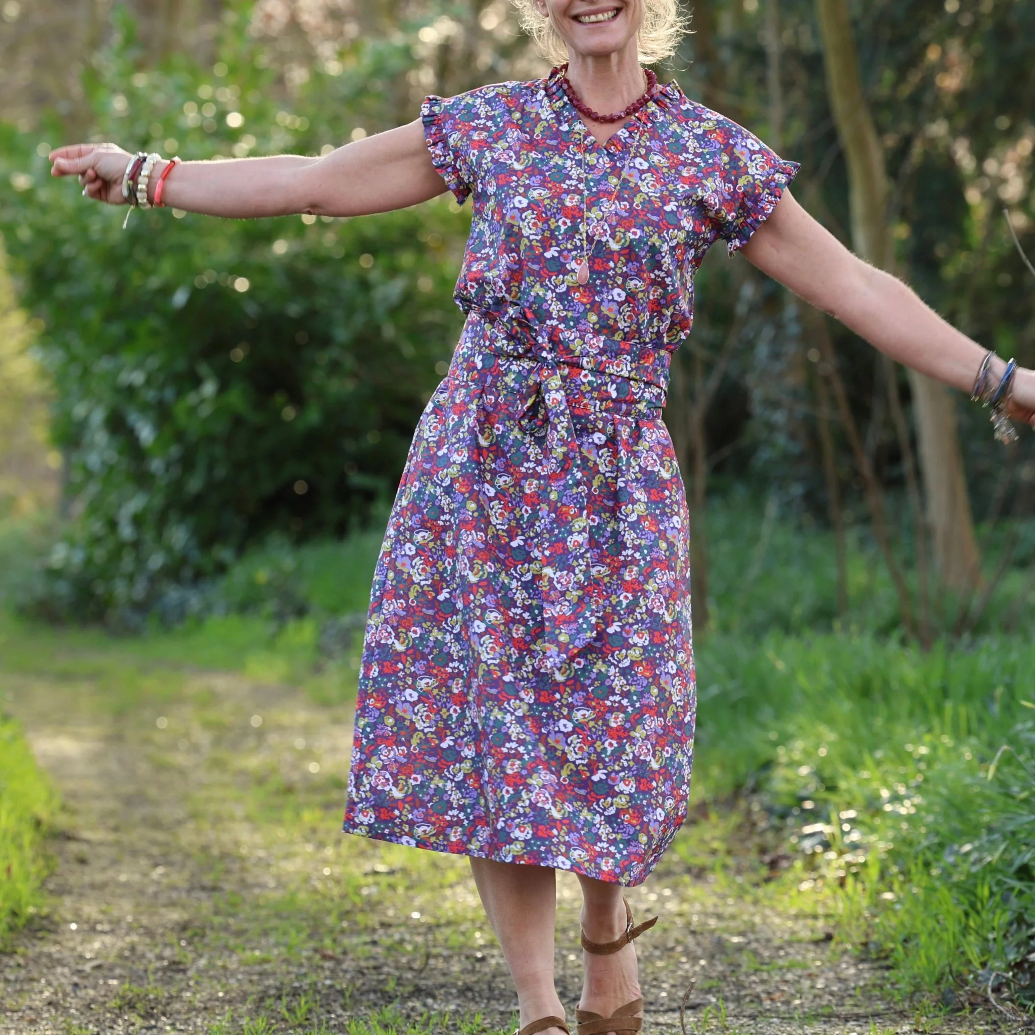 Robe Acacia – Coton “Floraison Améthyste" - Image 7