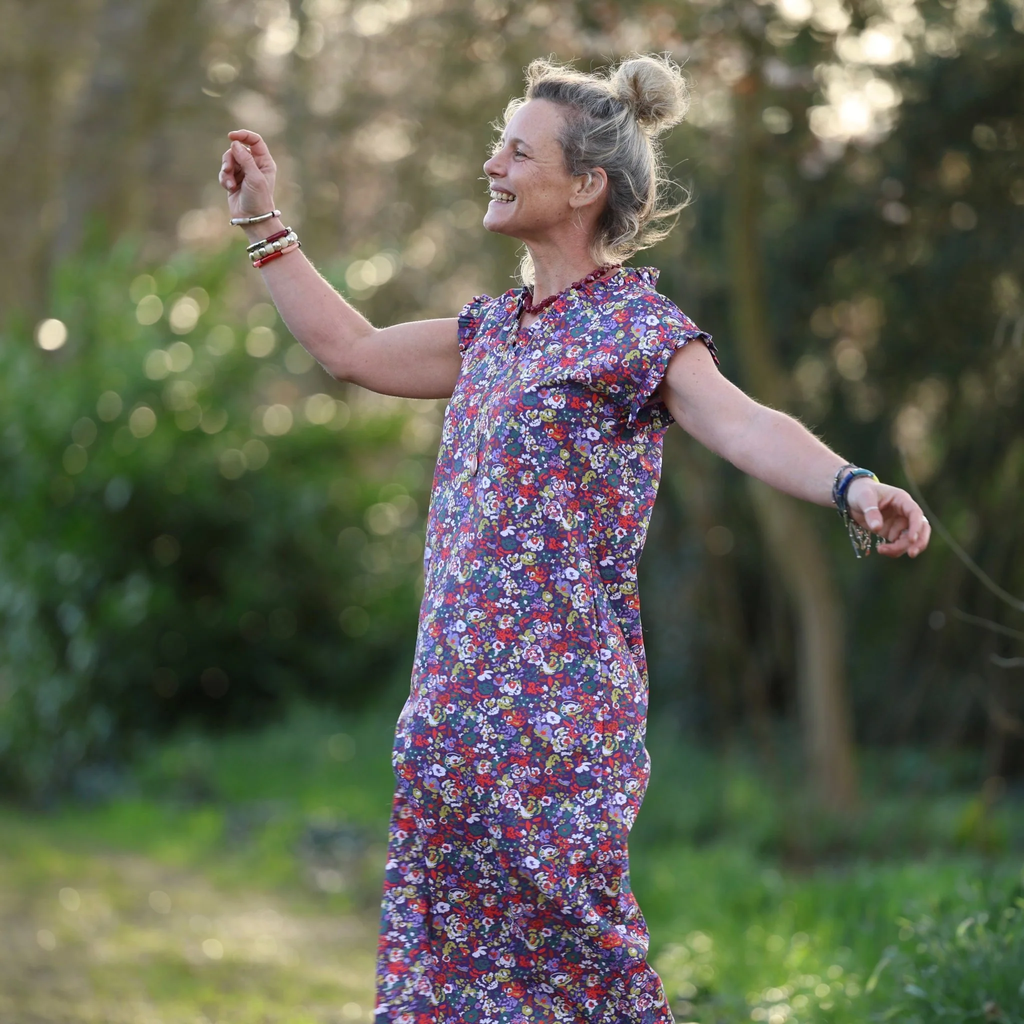 Robe Acacia – Coton “Floraison Améthyste" - Image 8