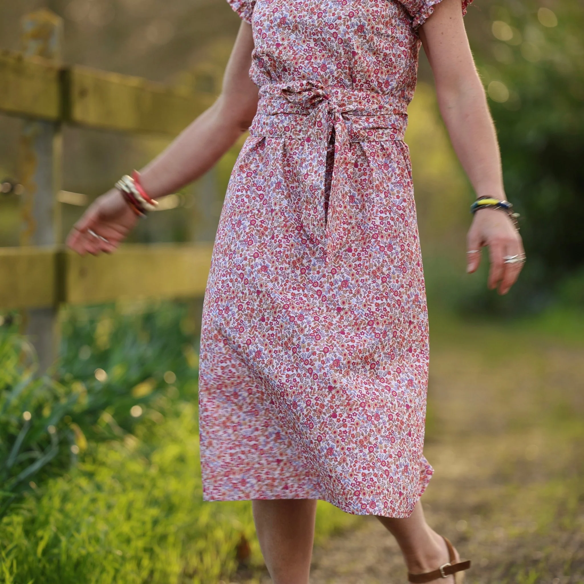 Robe Acacia – coton “Jardin Corail” - Image 11