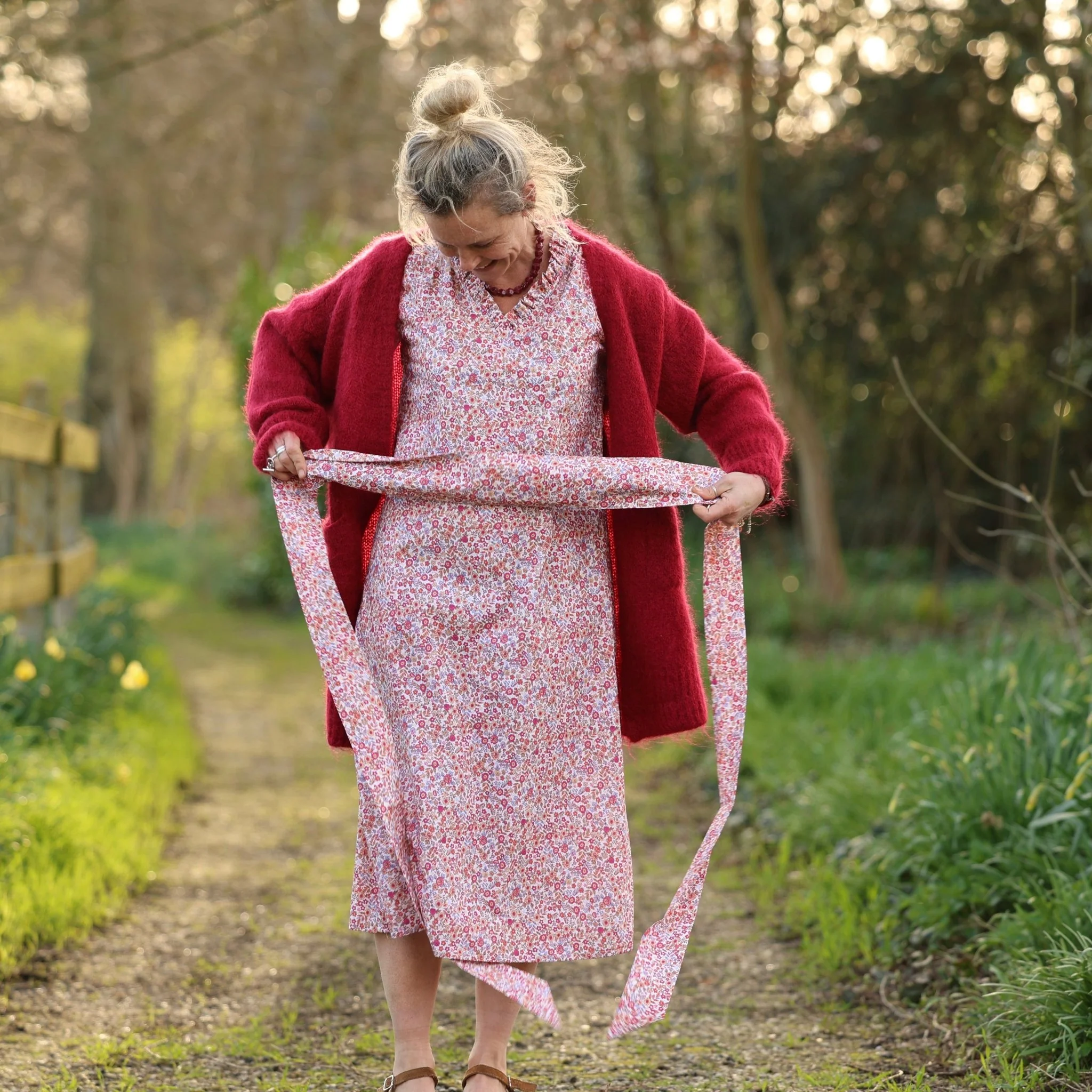 Robe Acacia – coton “Jardin Corail” - Image 12