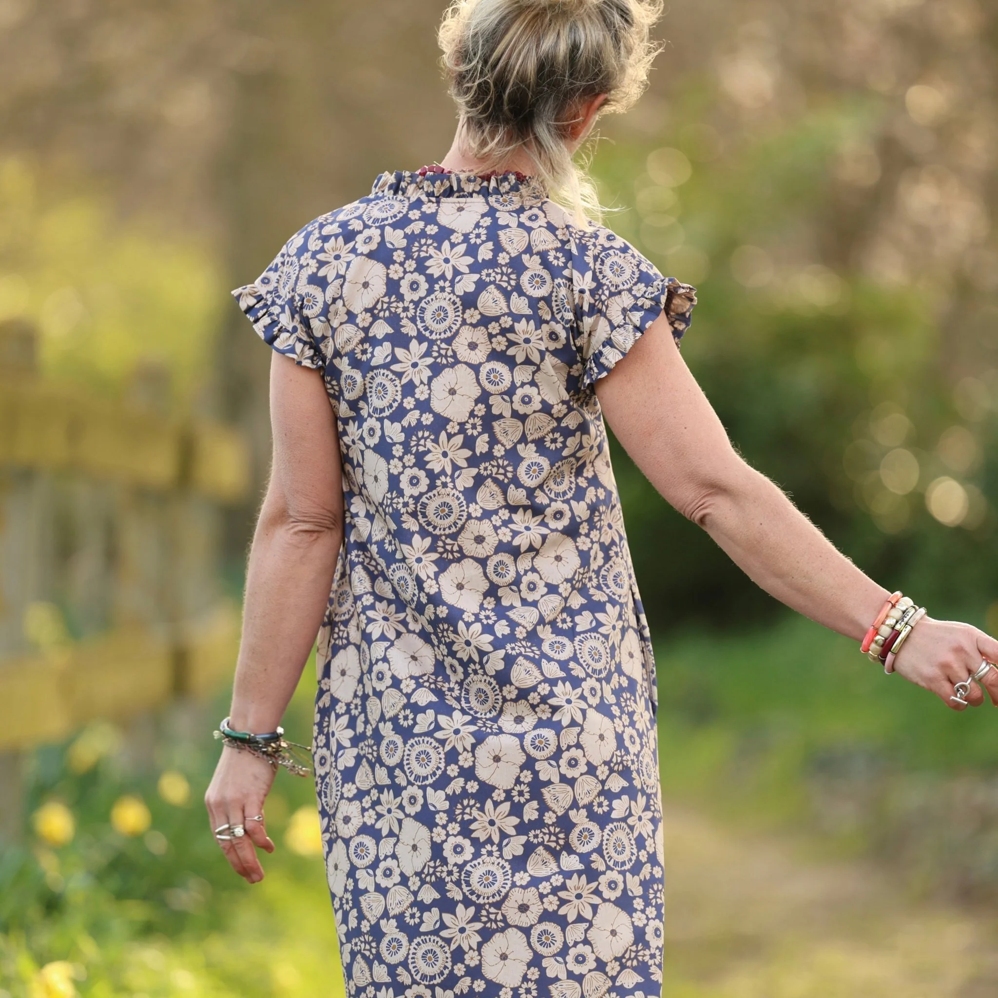 Robe Acacia – Coton “Jardin Indigo” - Image 10