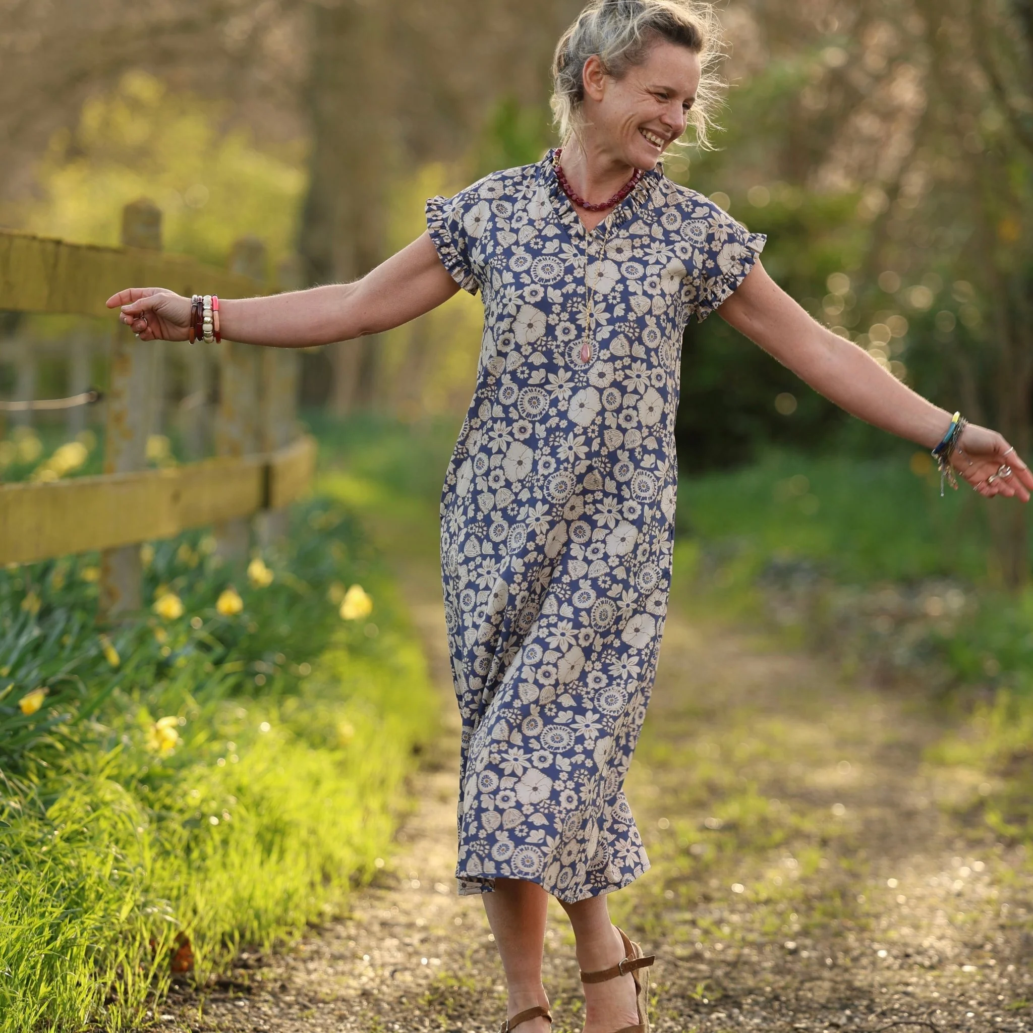 Robe Acacia – Coton “Jardin Indigo” - Image 3