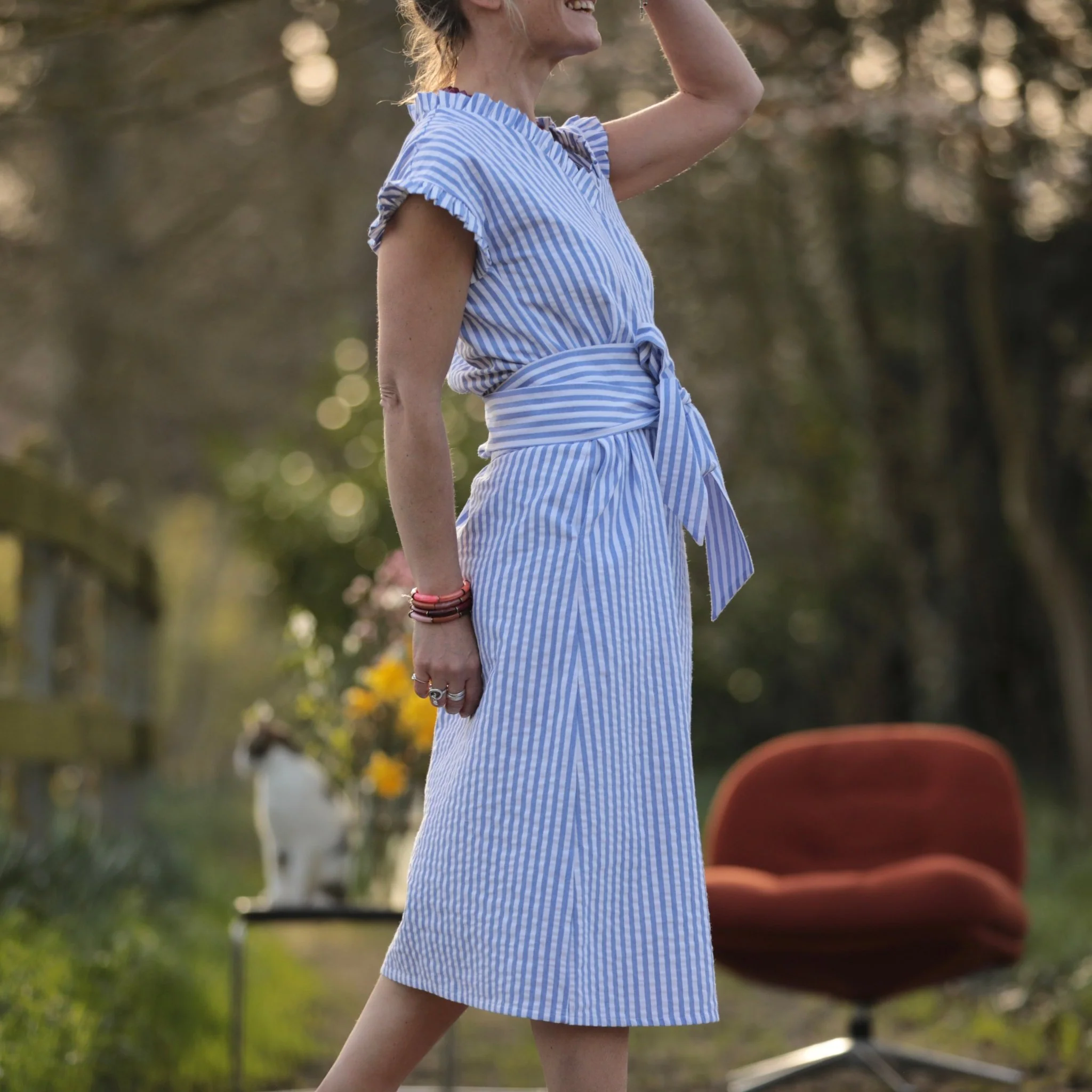 Robe Acacia - coton rayé océan - Image 5