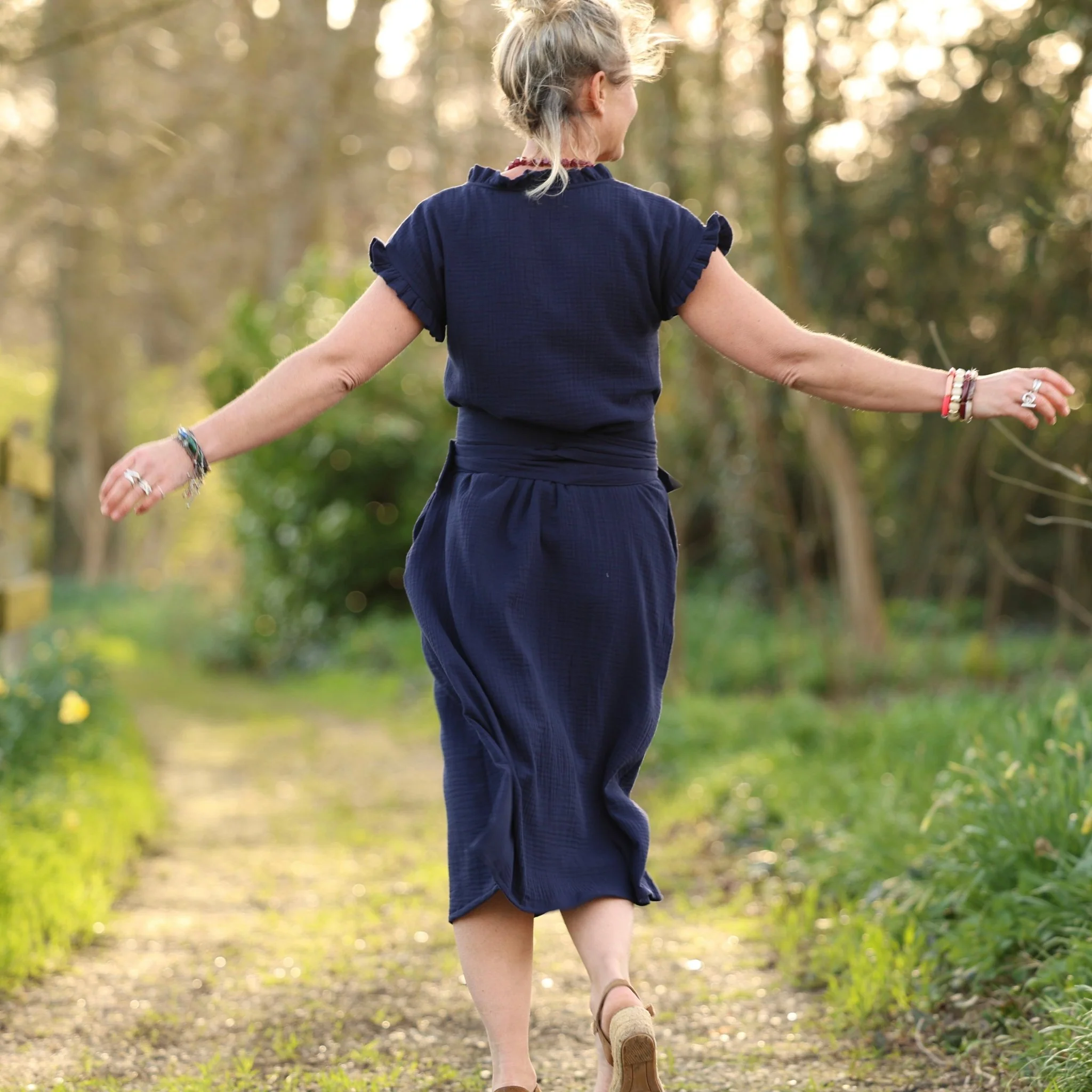 Robe Acacia – Double gaze de coton bleu nuit - Image 8