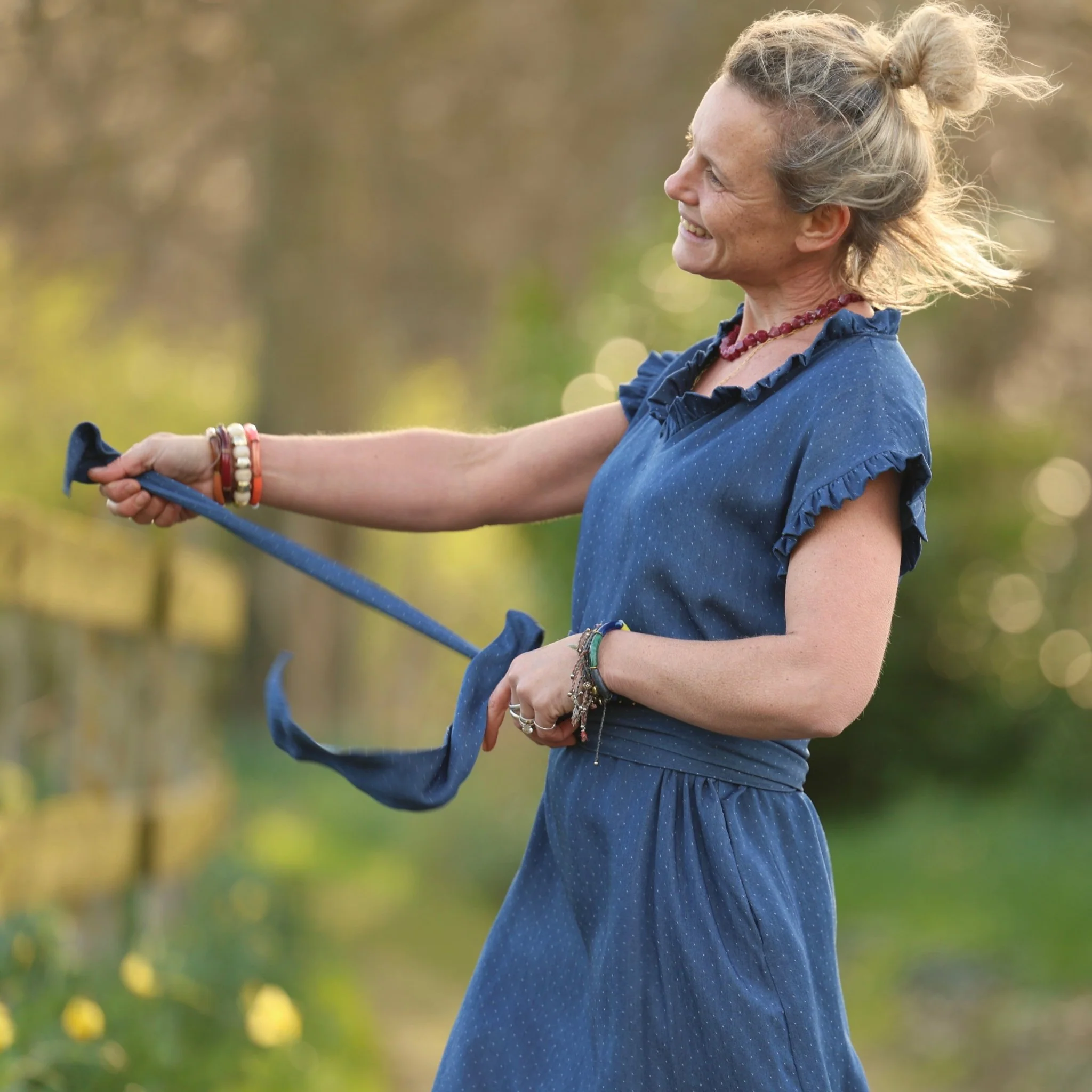 Robe Acacia – jean lyocell bleu plumetis - Image 3