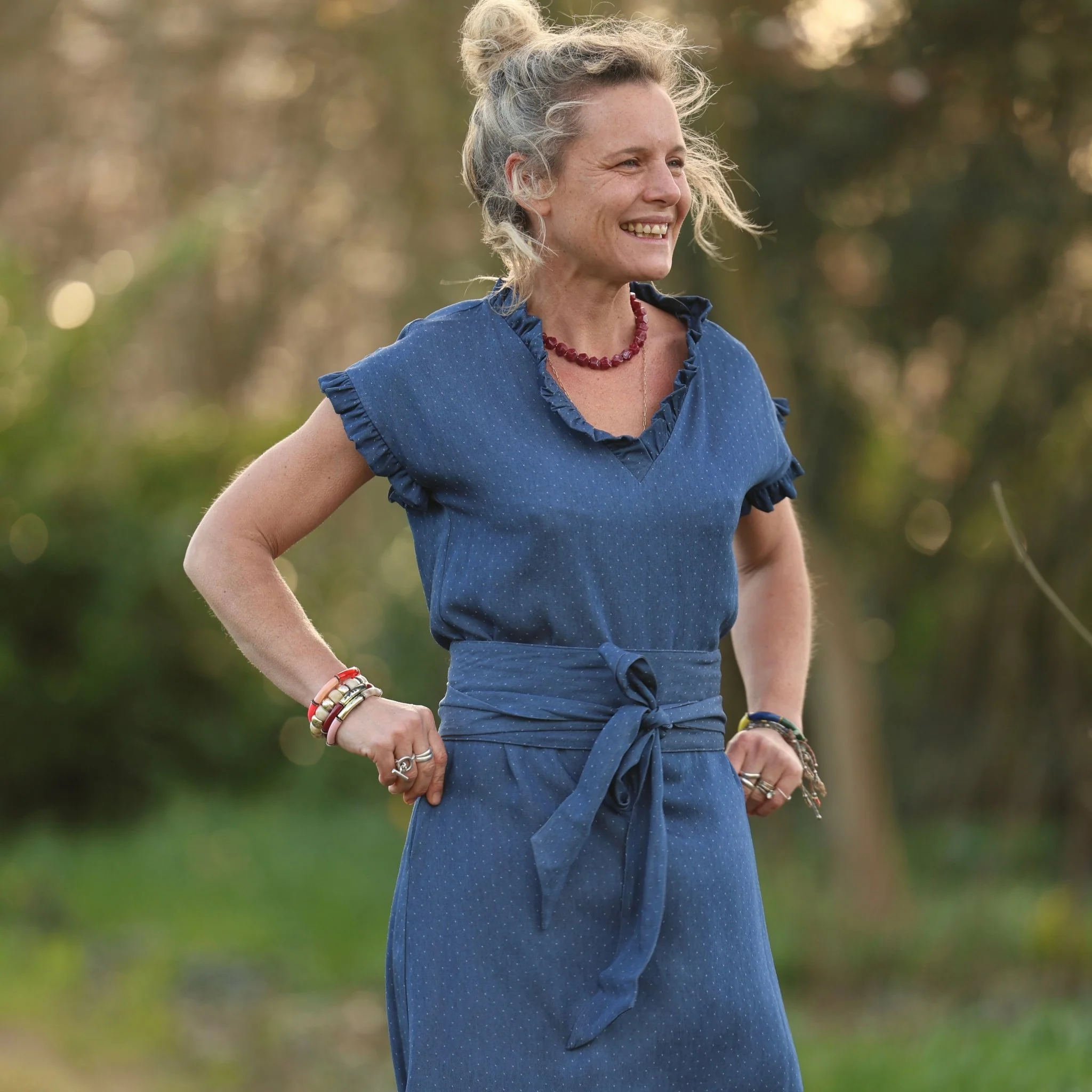 Robe Acacia – jean lyocell bleu plumetis - Image 6