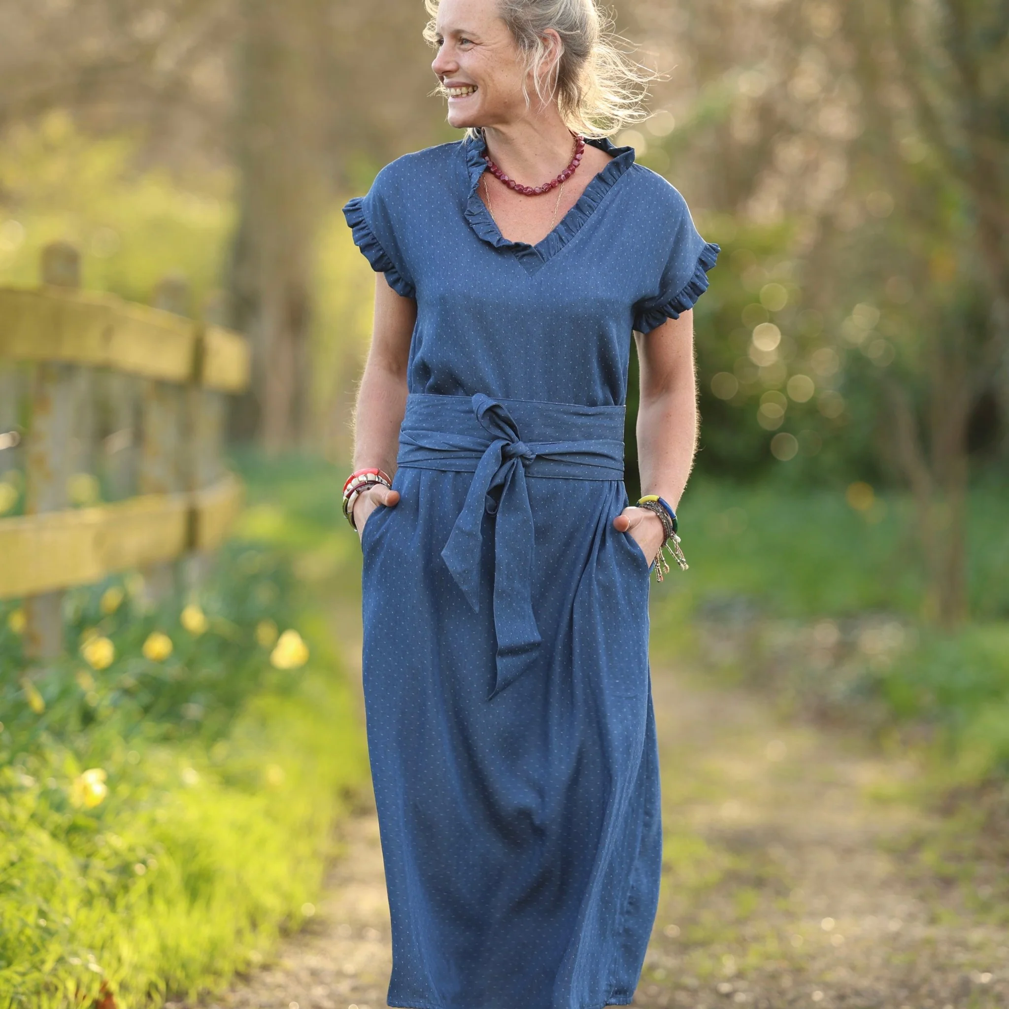 Robe Acacia – jean lyocell bleu plumetis - Image 7