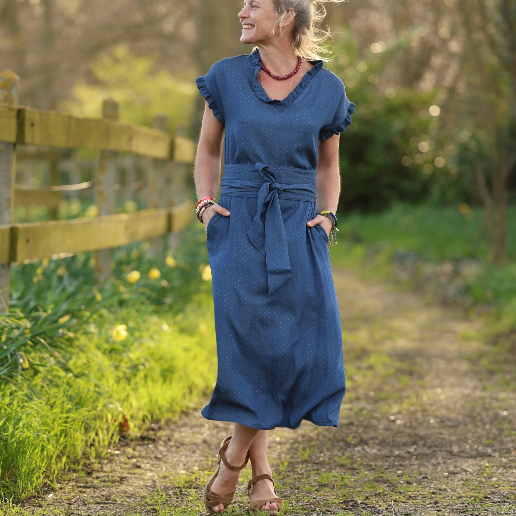 Robe Acacia – jean lyocell bleu plumetis - Image 9
