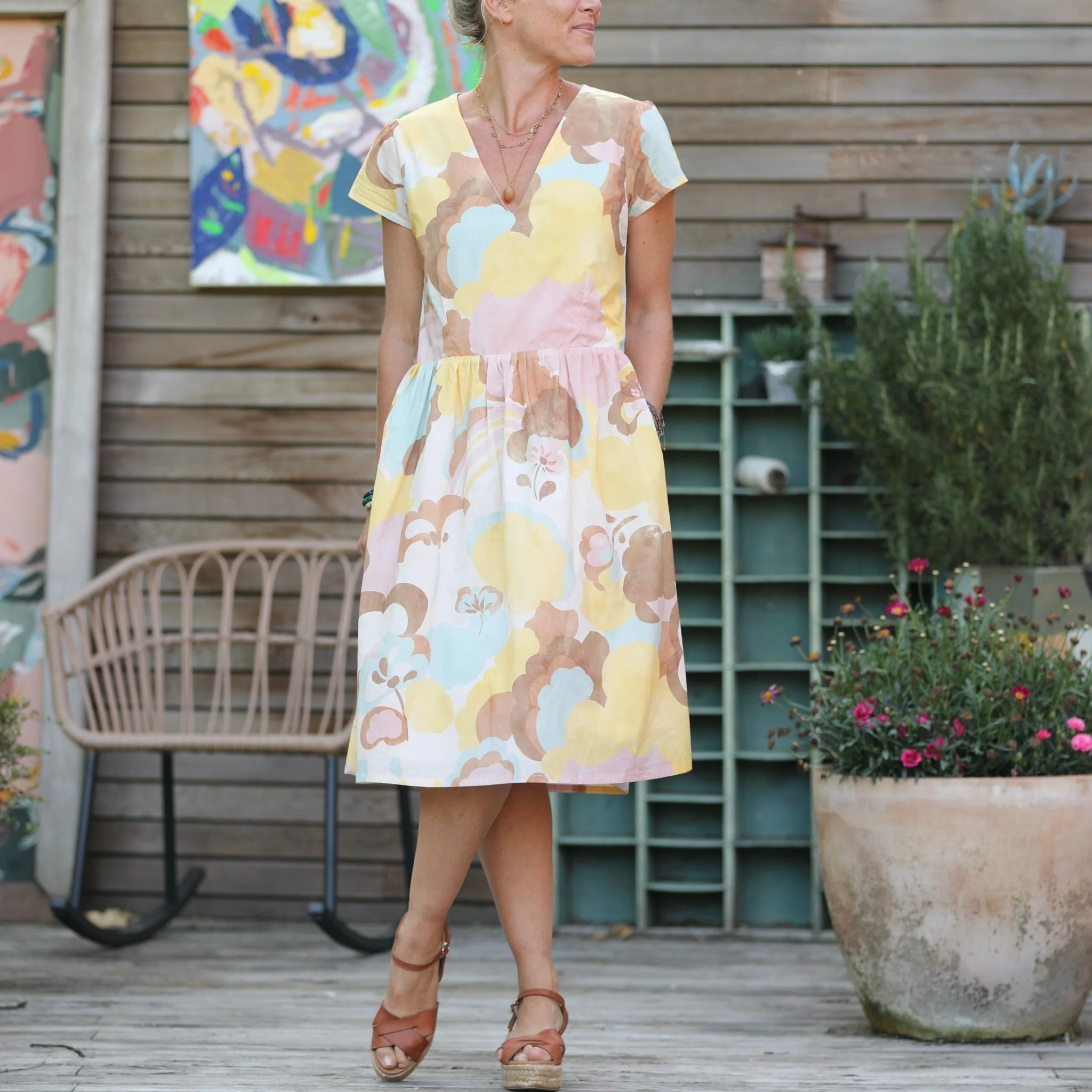 Robe Anastasia midi voile de coton Fleurs de Rosée - Image 4