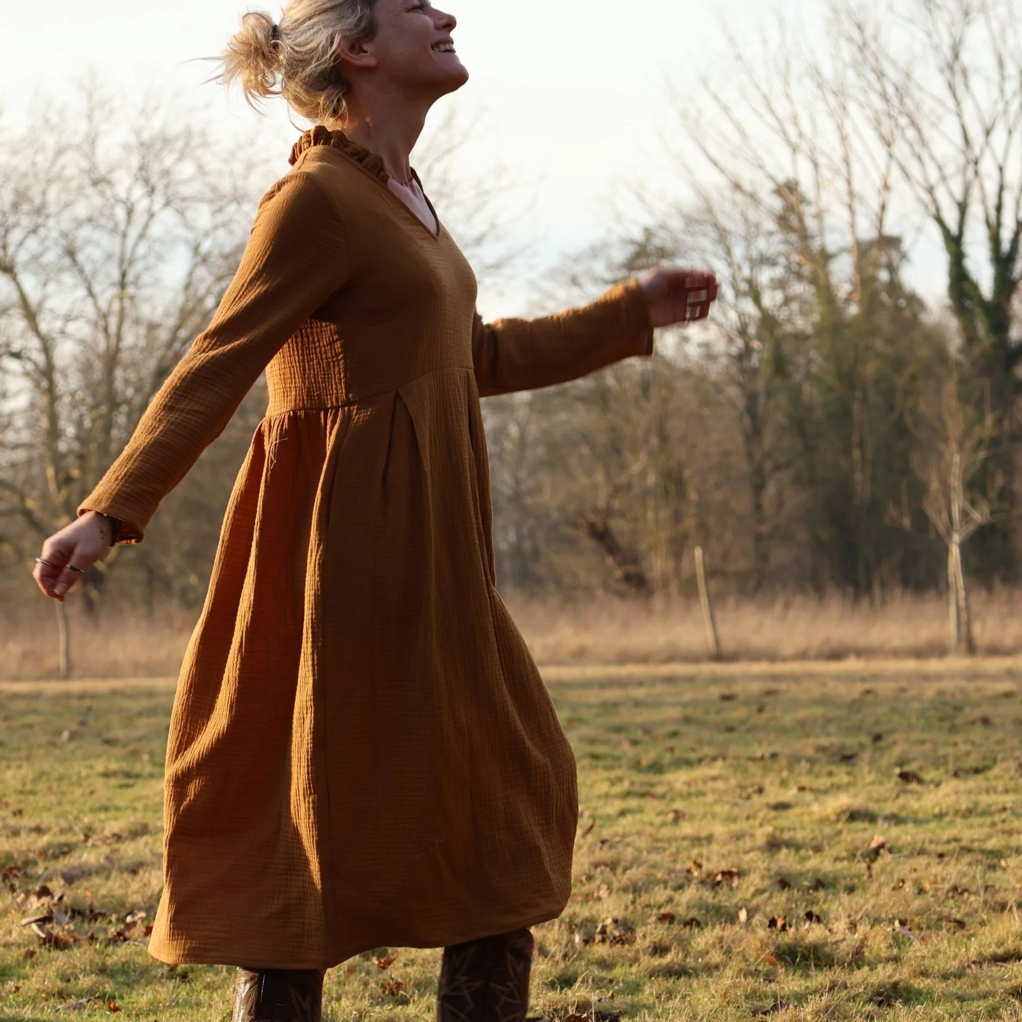 Robe Aria - double gaze de coton cassonade - Image 6