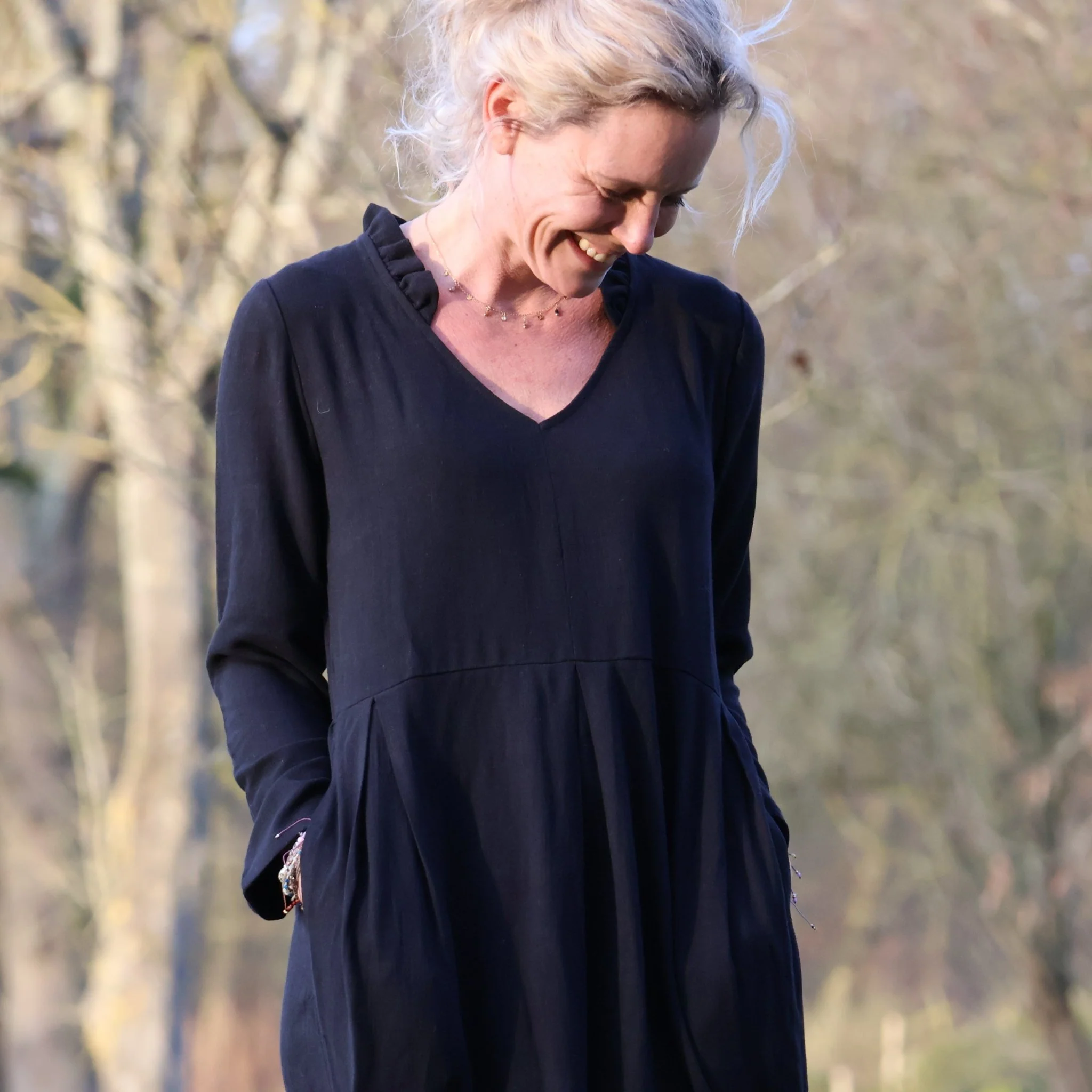Robe Aria - viscose/lin noire - Image 4
