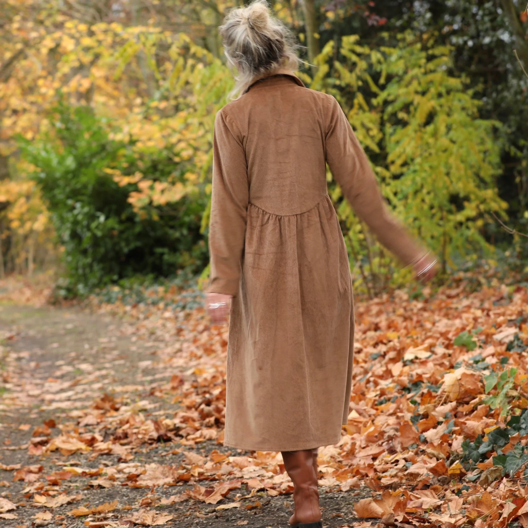 Robe Arlène - Velours côtelé camel - Image 6