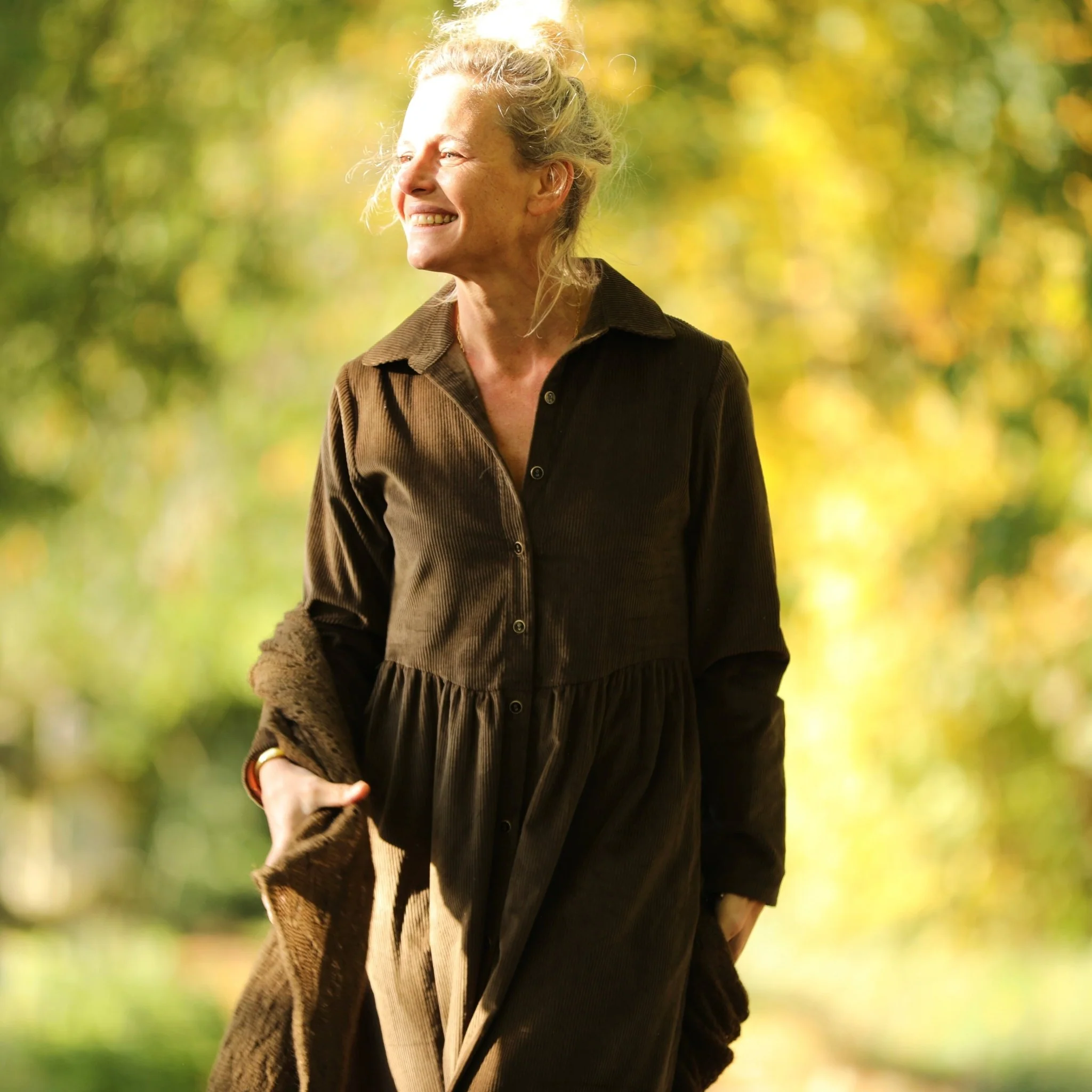 Robe Arlène - Velours côtelé moka - Image 7