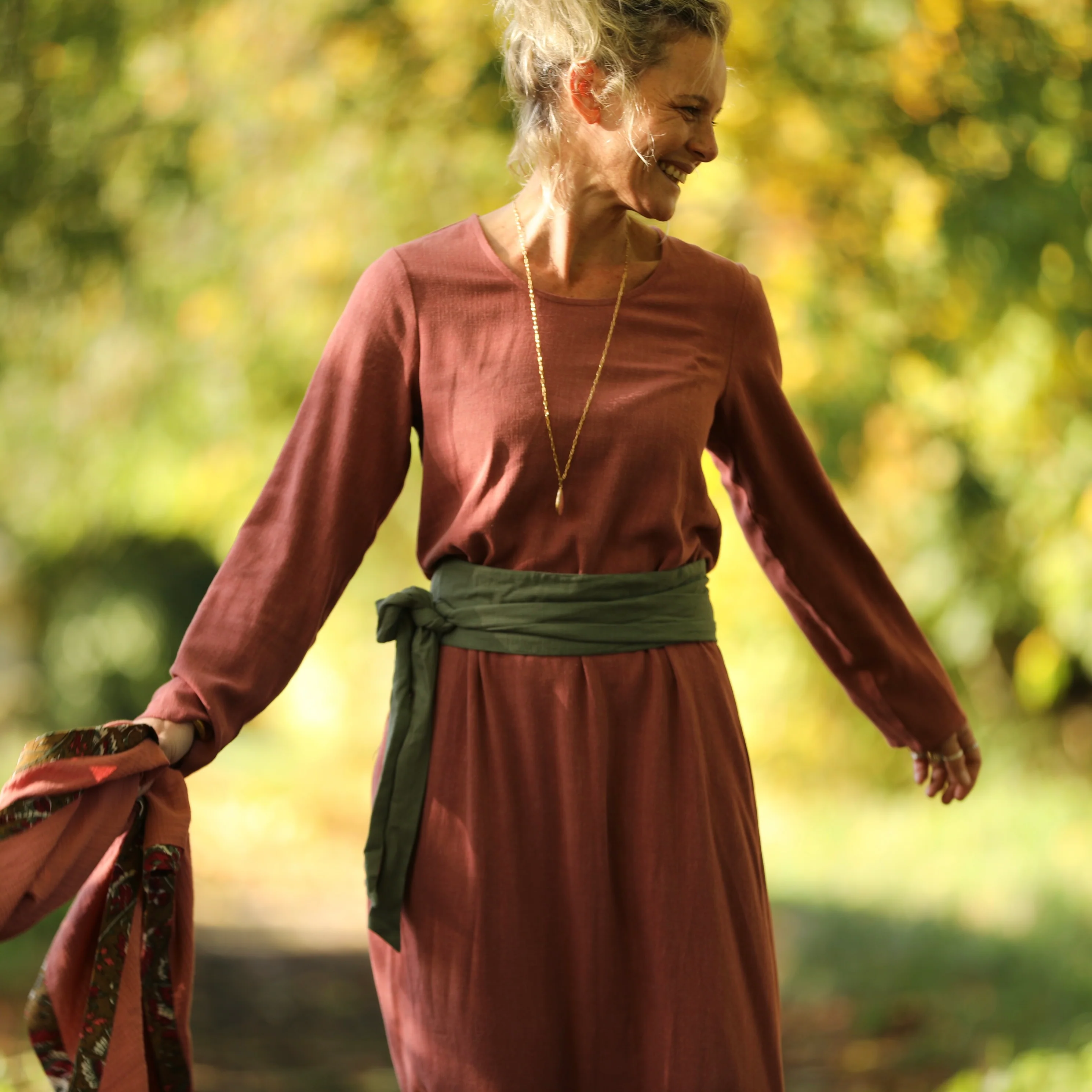 Robe Armande – viscose/lin rose boisé - Image 8