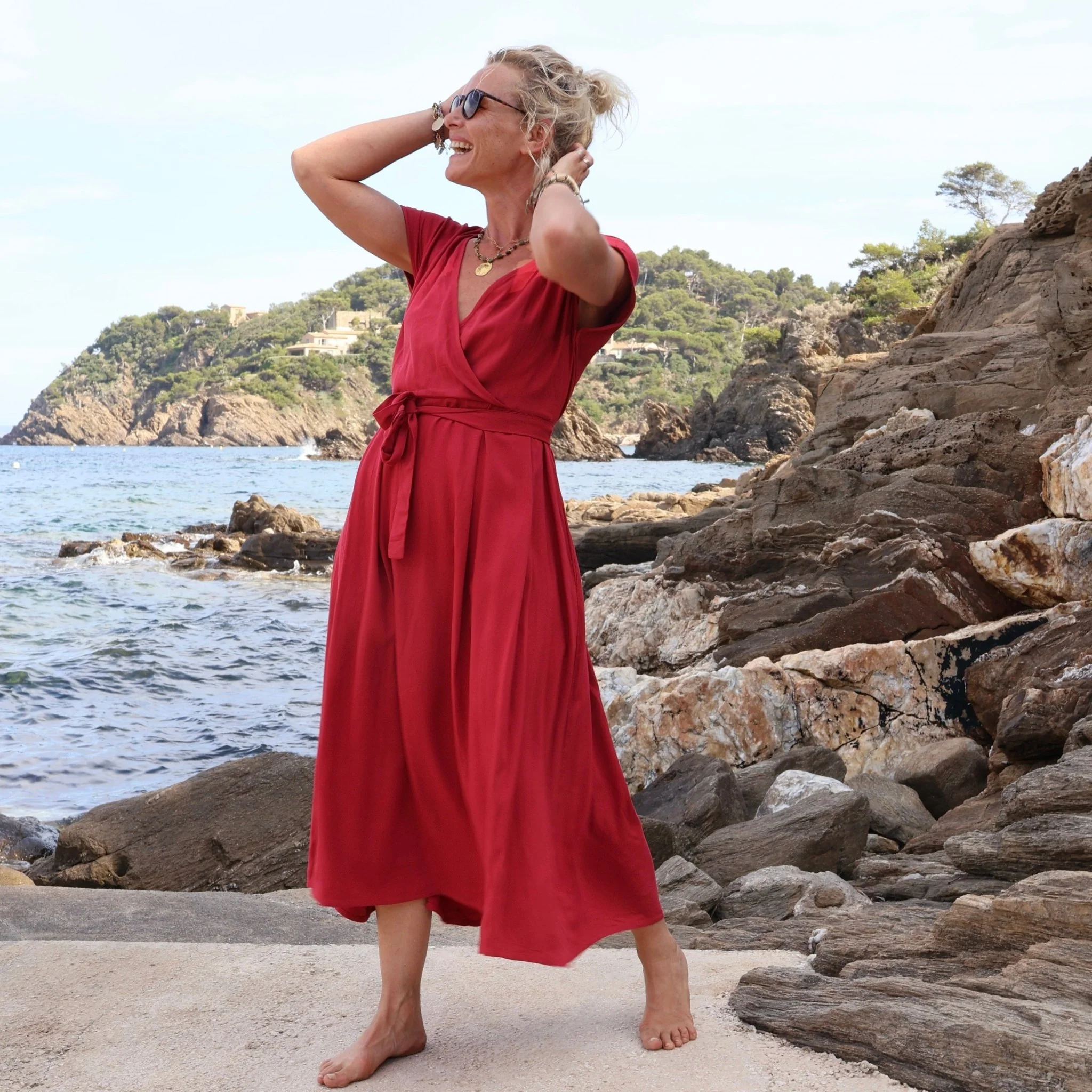 Robe Athéna -viscose grenat - Image 8