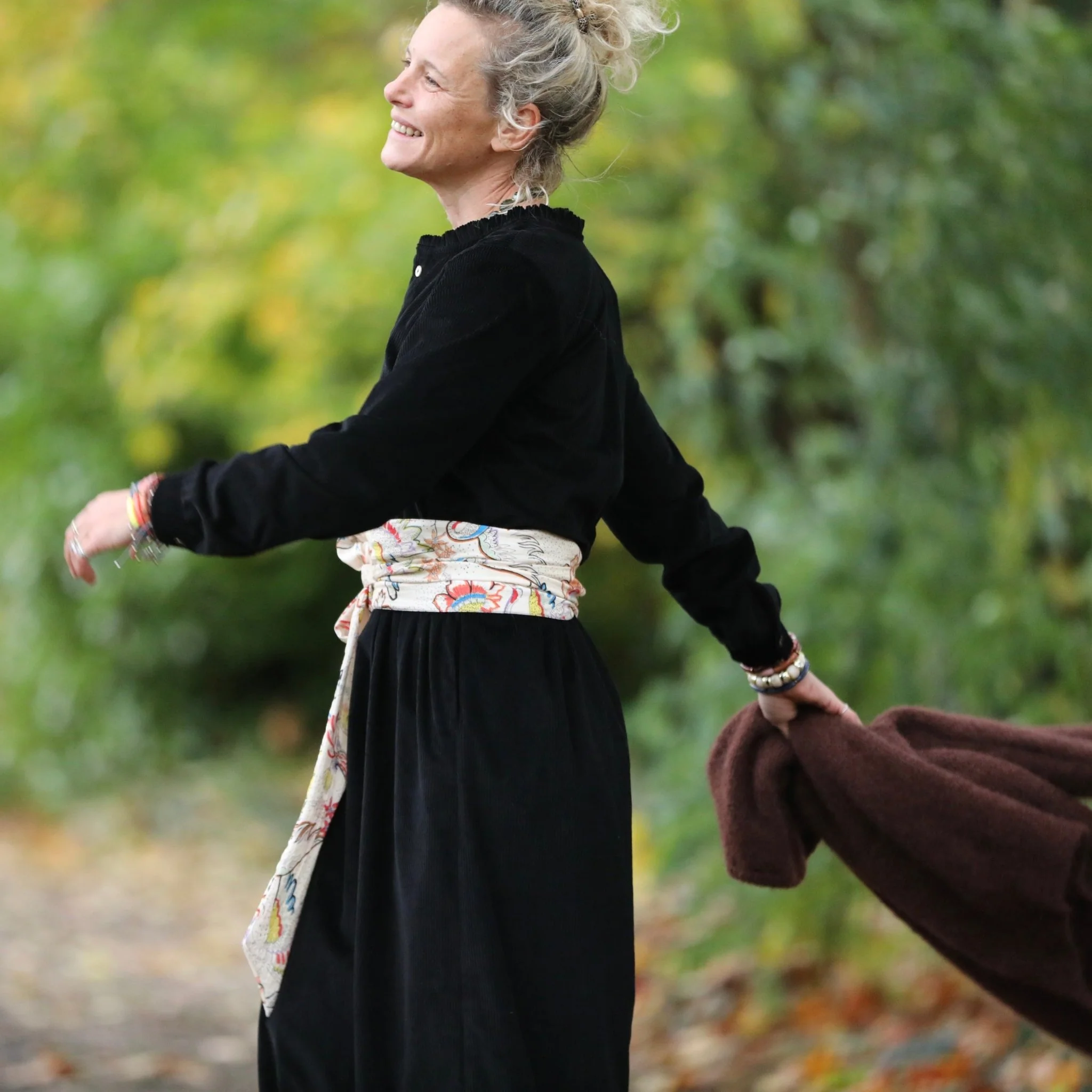 Robe Aurélia - velours côtelé noir - Image 5