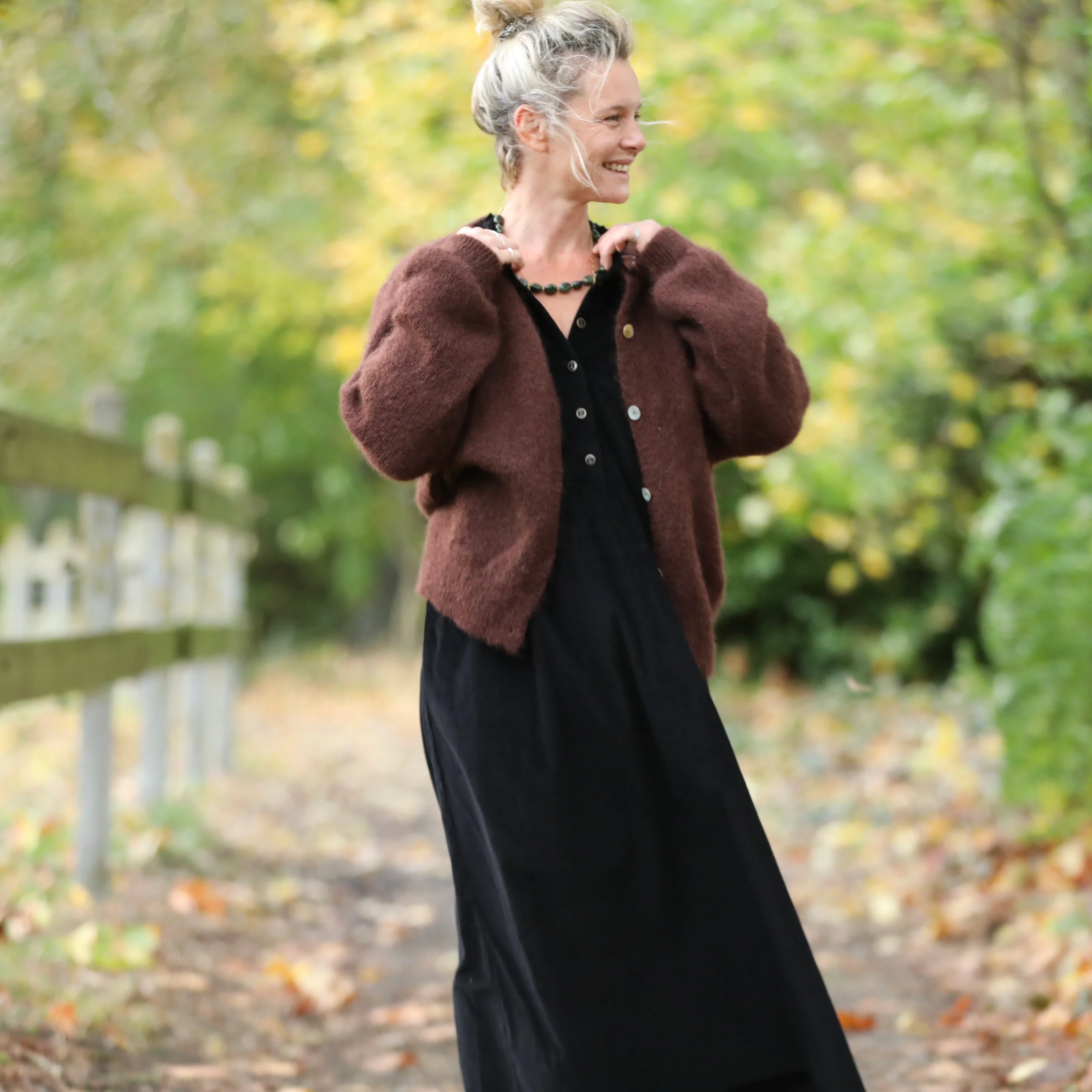 Robe Aurélia - velours côtelé noir - Image 7