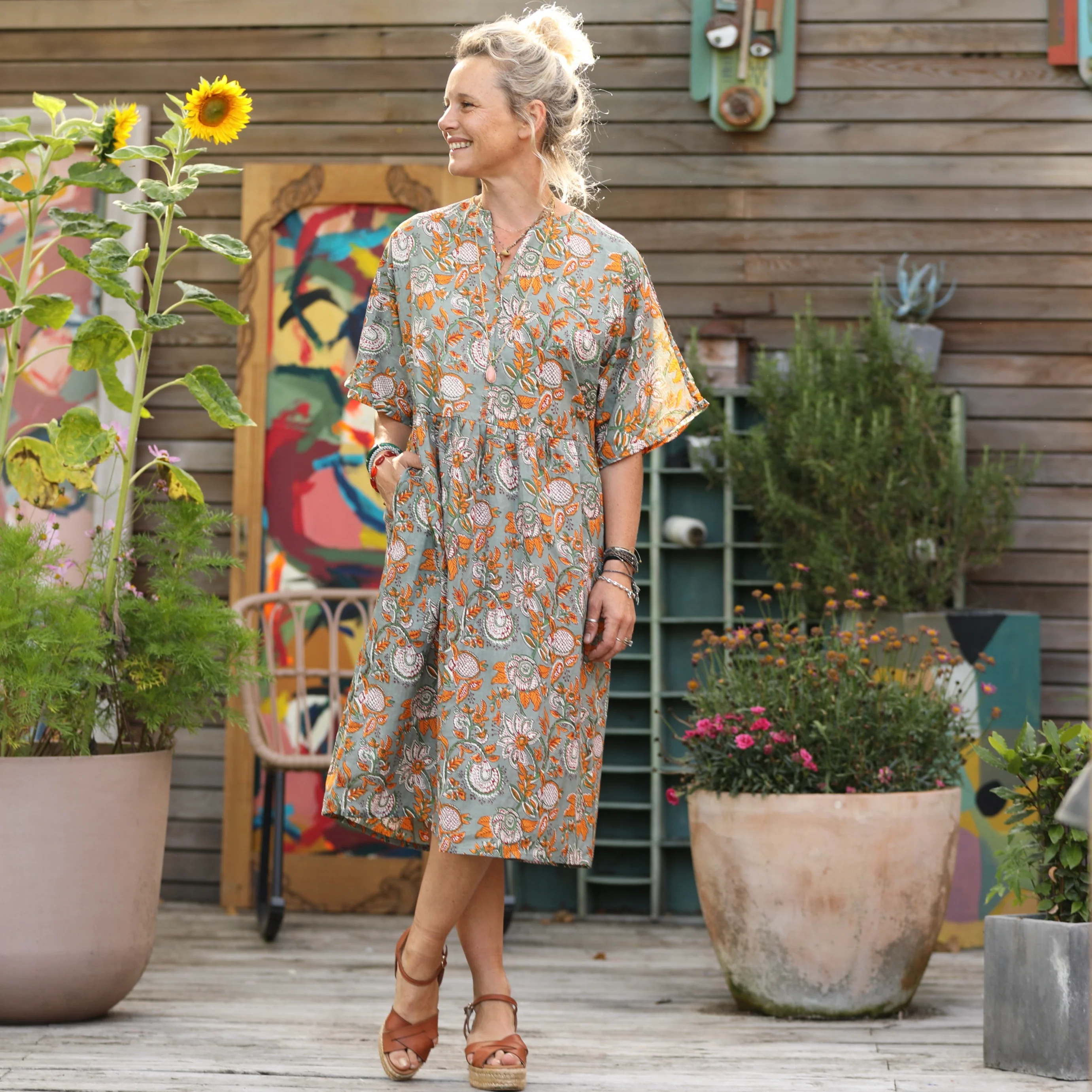 Robe Capucine - imprimé "Jardin secret"