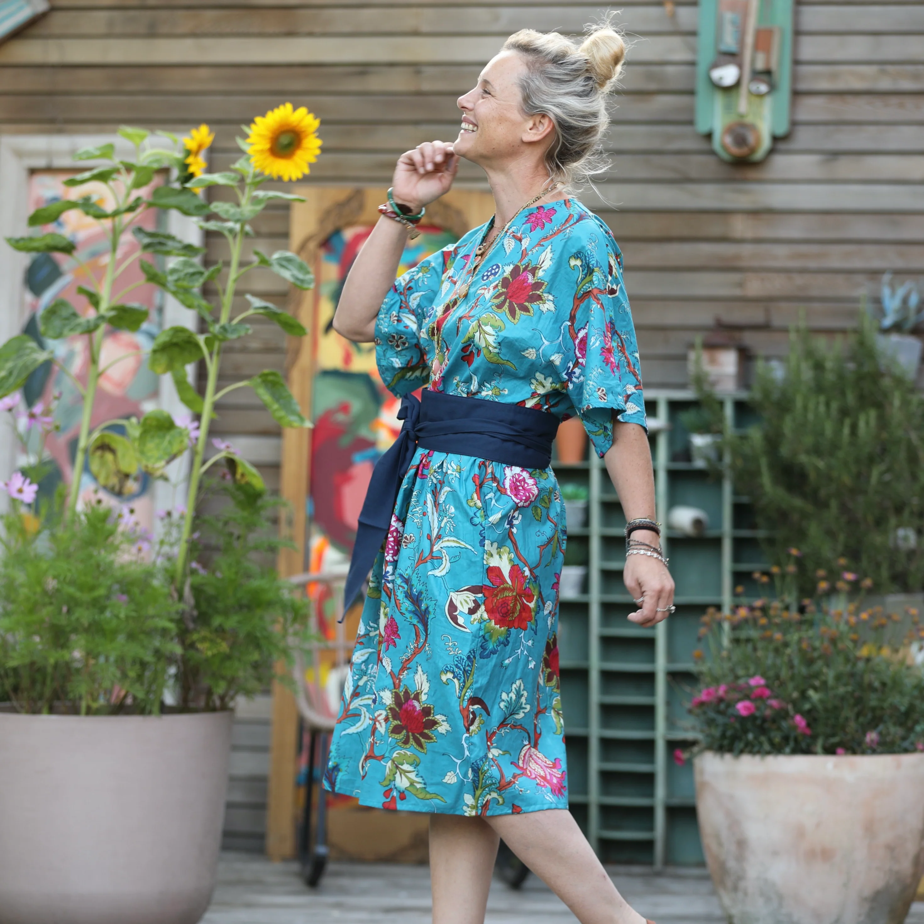 Robe Capucine - imprimé "Onde colorée" - Image 4