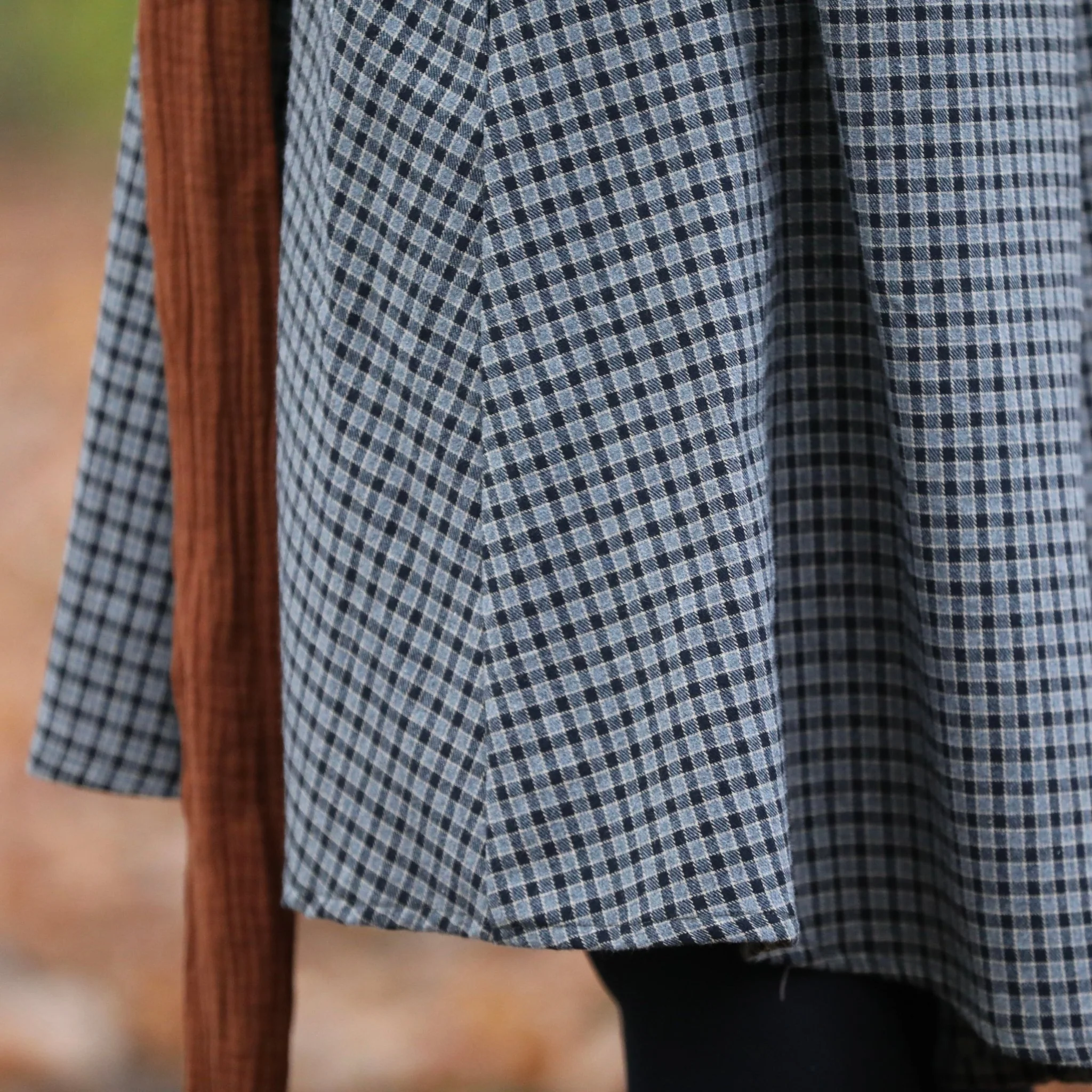 Robe Carole – flanelle de coton à carreaux grisés - Image 2