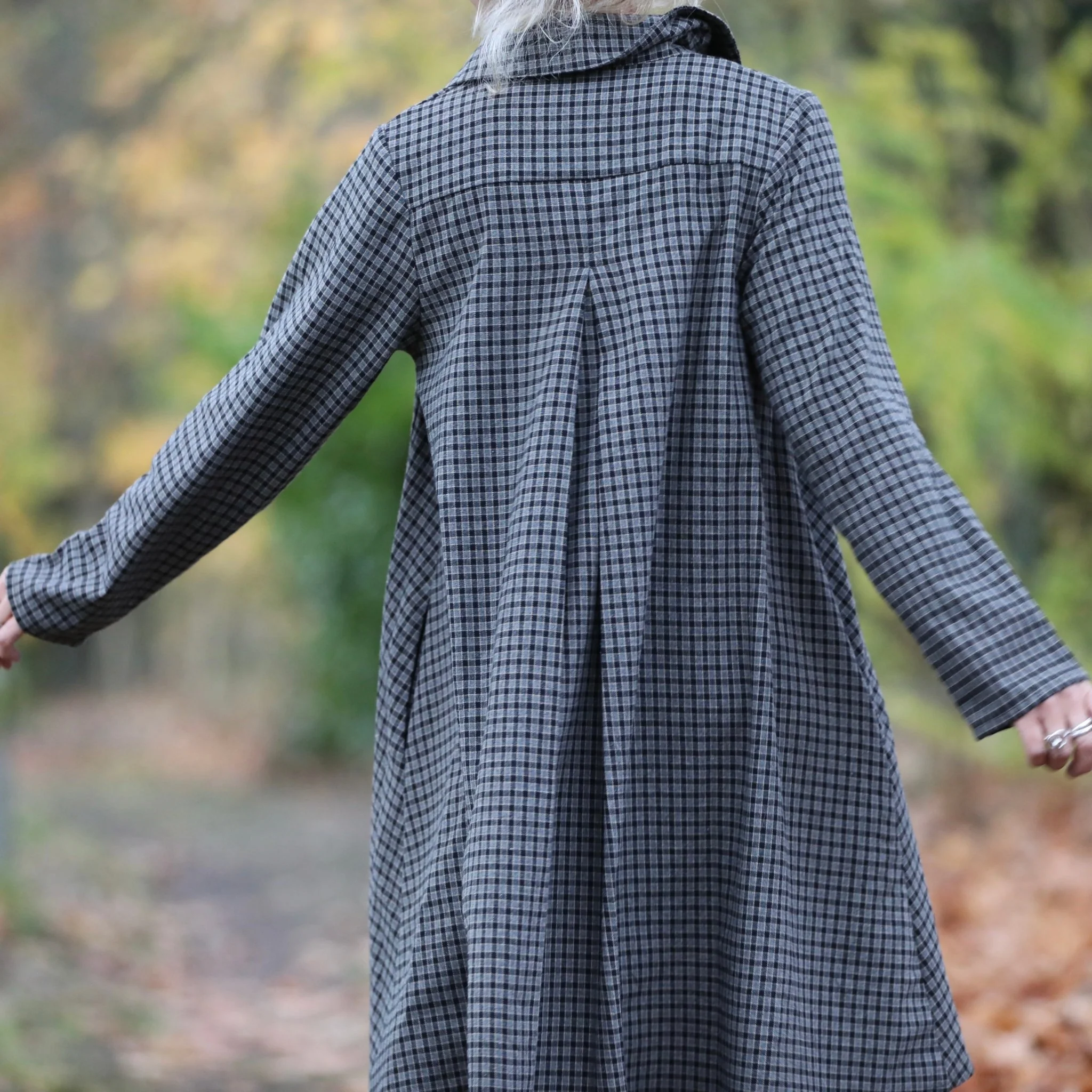 Robe Carole – flanelle de coton à carreaux grisés - Image 5