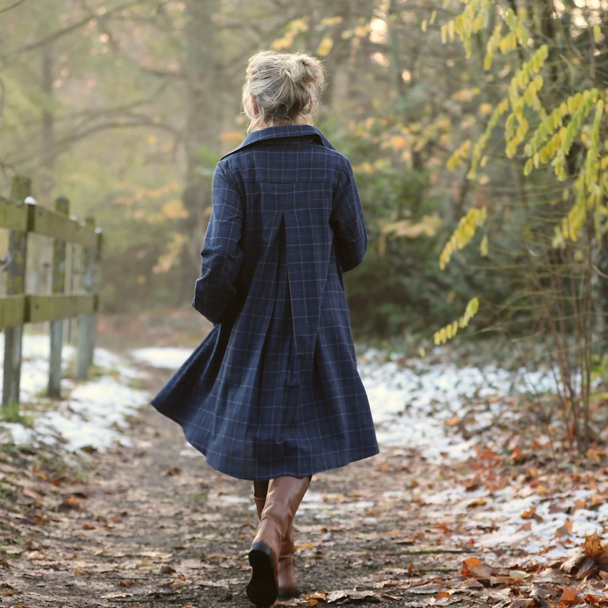 Robe Carole – flanelle de coton tartan bleu - Image 3