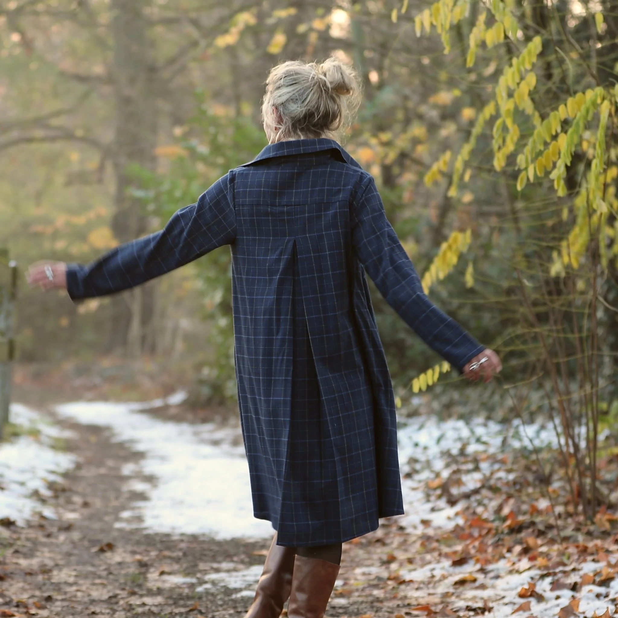 Robe Carole – flanelle de coton tartan bleu - Image 6
