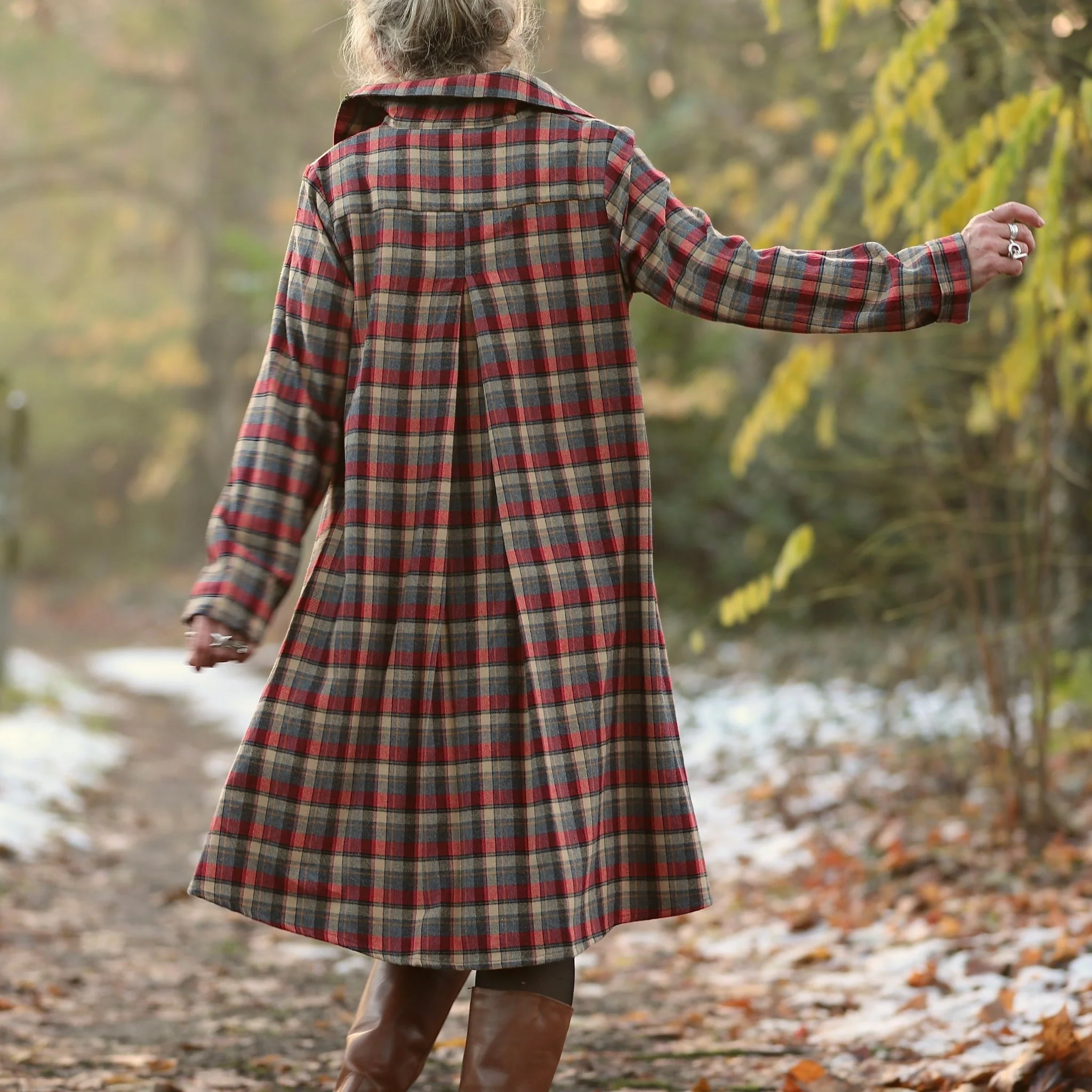 Robe Carole – flanelle de coton tartan érable rouge - Image 2
