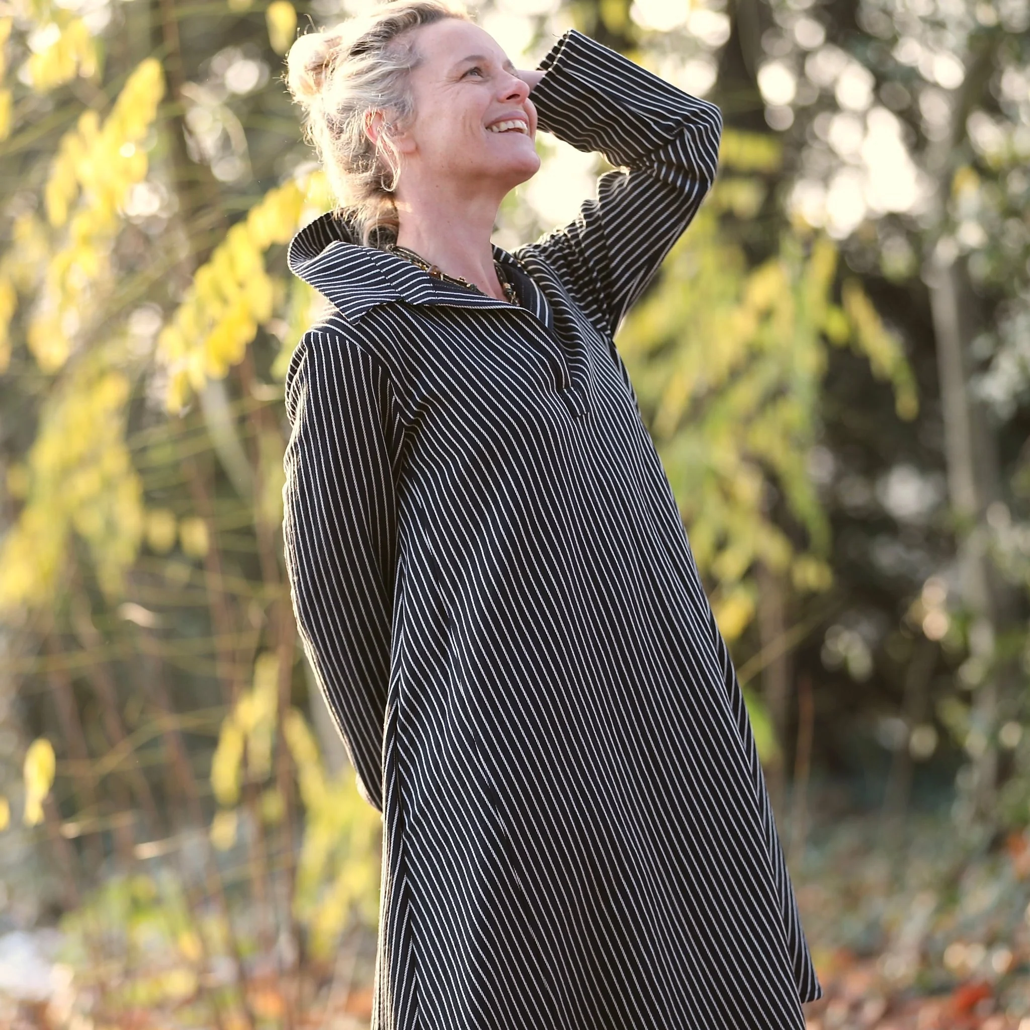 Robe Carole – Rayures Marinière nocturne - Image 10