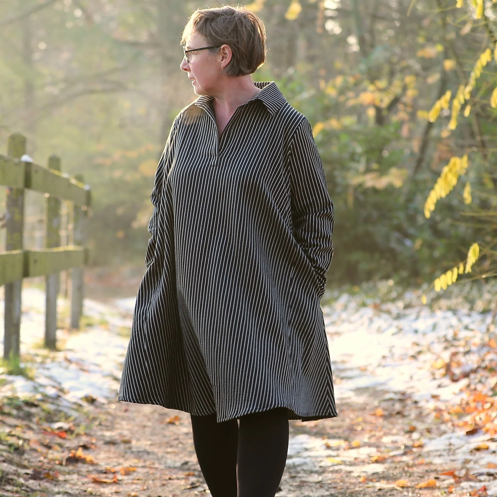 Robe Carole – Rayures Marinière nocturne - Image 3