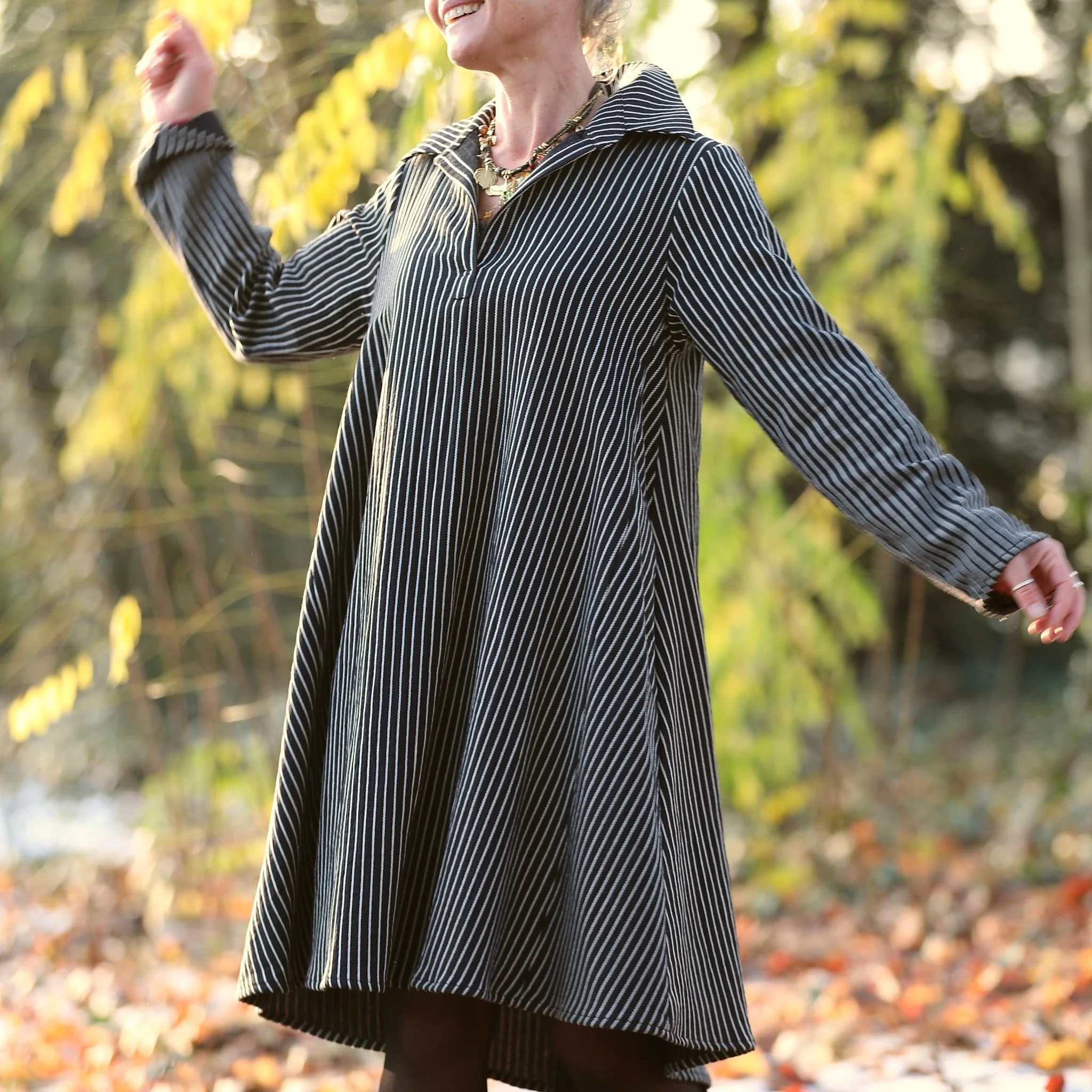 Robe Carole – Rayures Marinière nocturne - Image 6