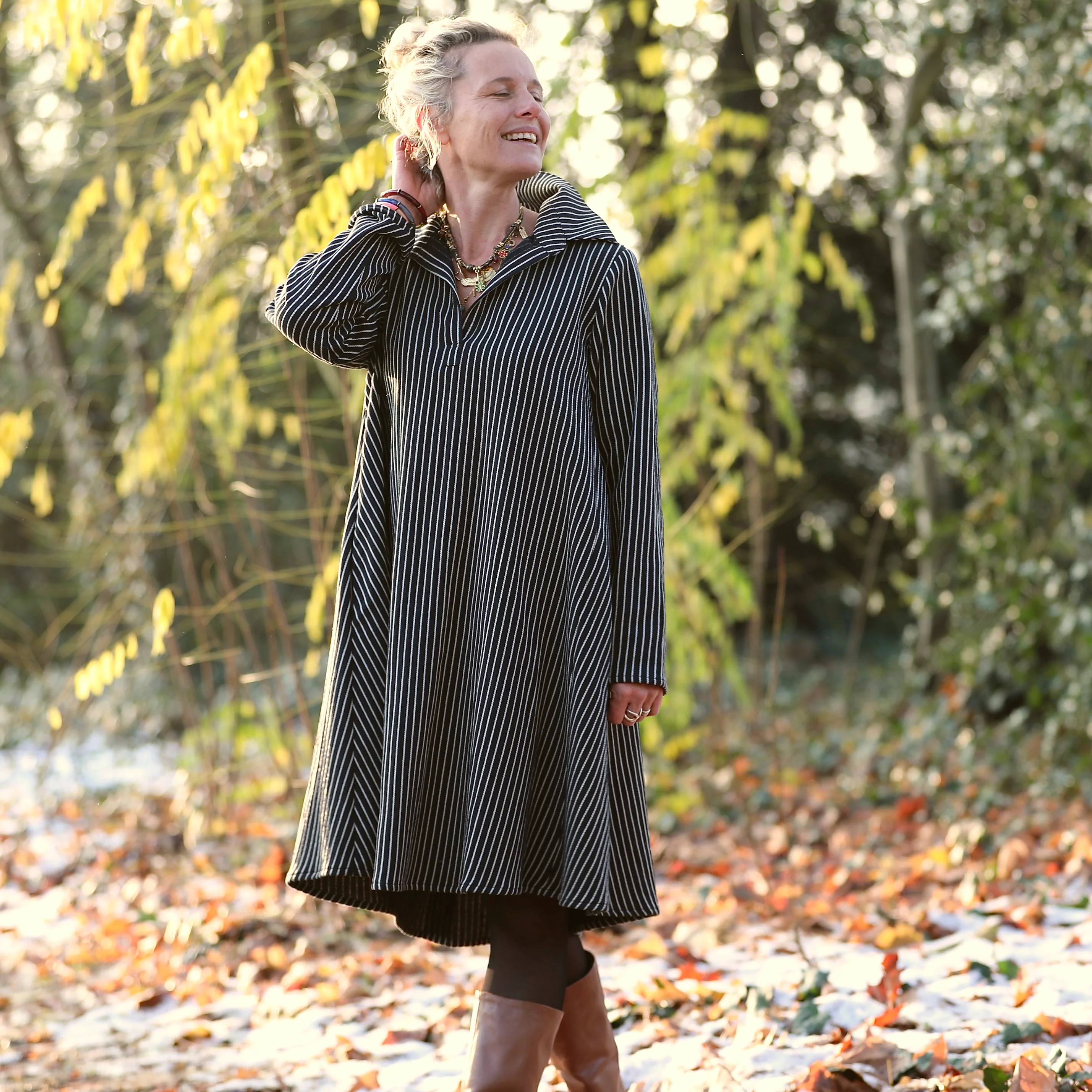 Robe Carole – Rayures Marinière nocturne - Image 9