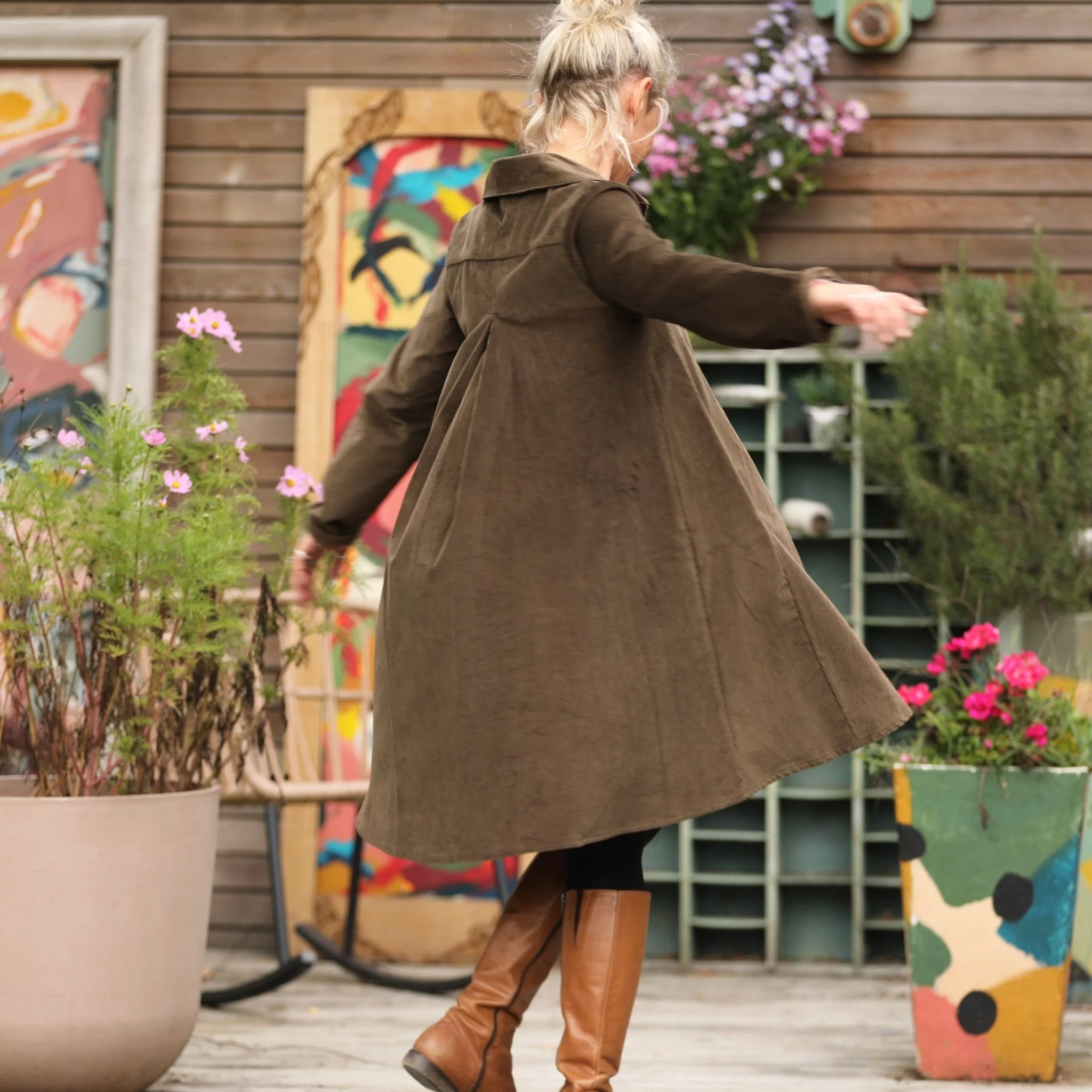 Robe Carole - velours côtelé chocolat - Image 7
