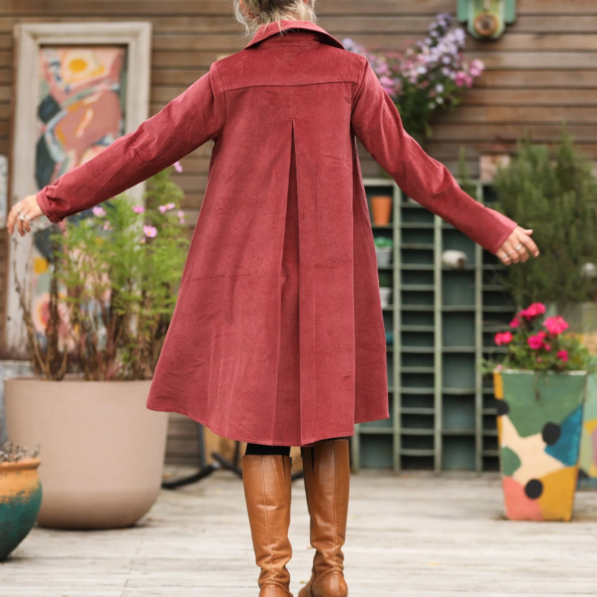 Robe Carole - velours côtelé Terracotta - Image 5