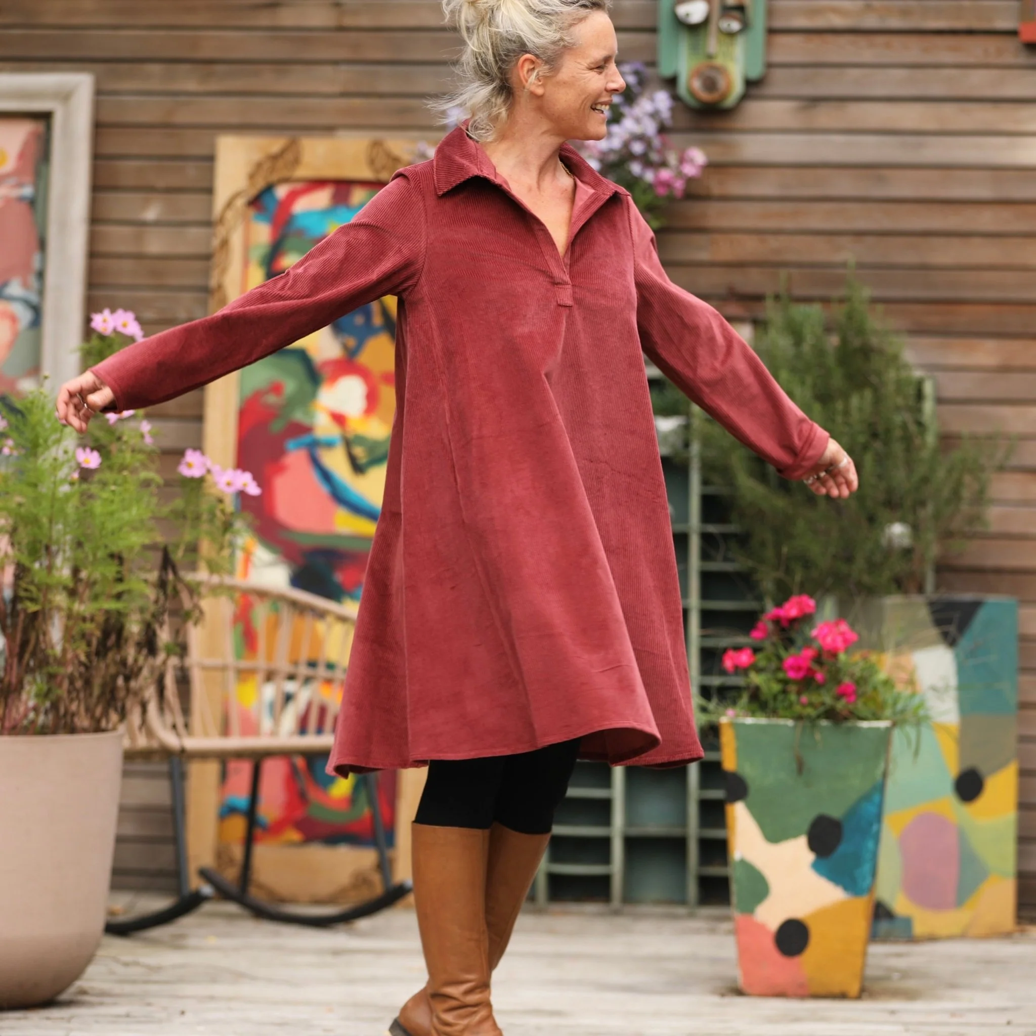 Robe Carole - velours côtelé Terracotta - Image 7