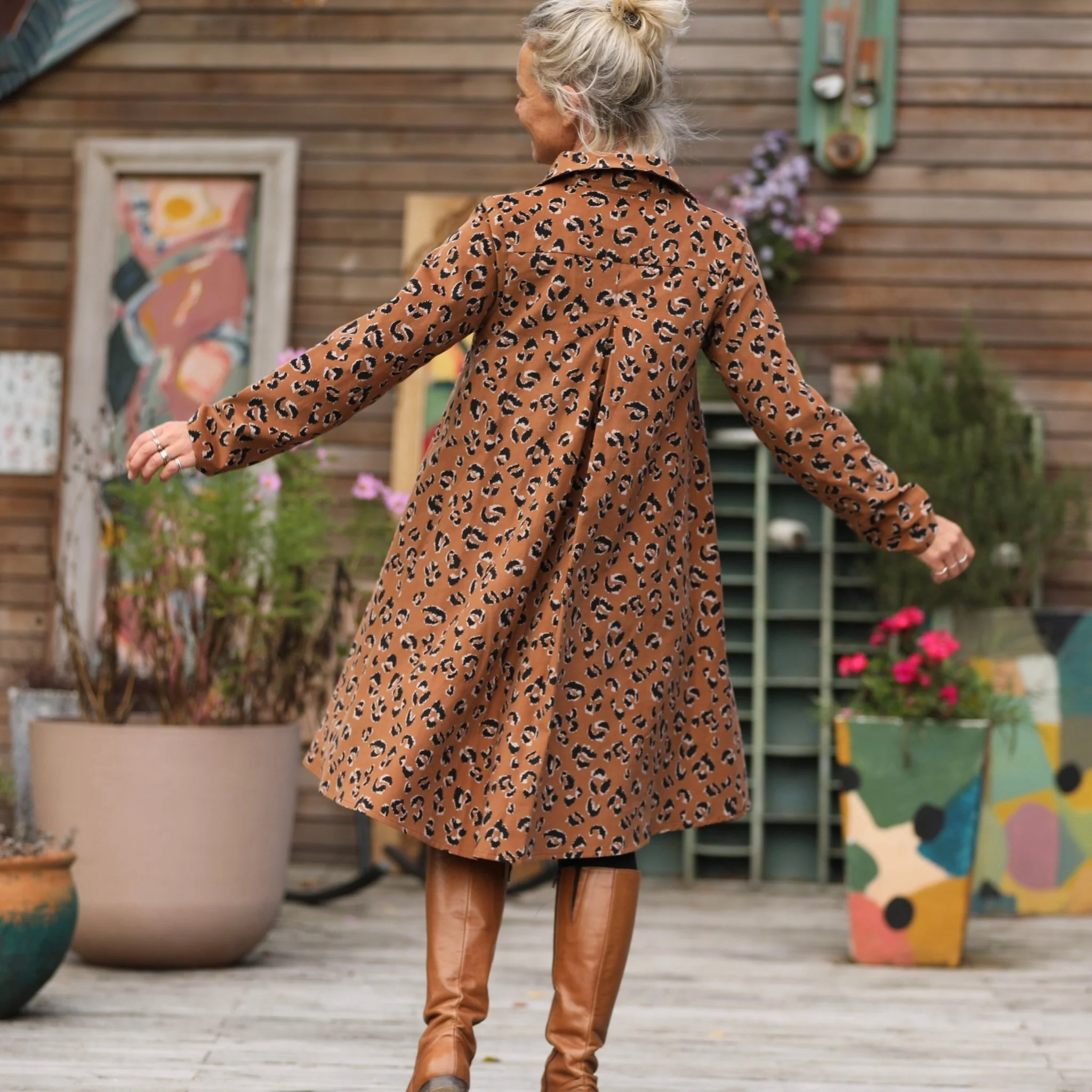 Robe Carole – Velours milleraies léopard - Image 3