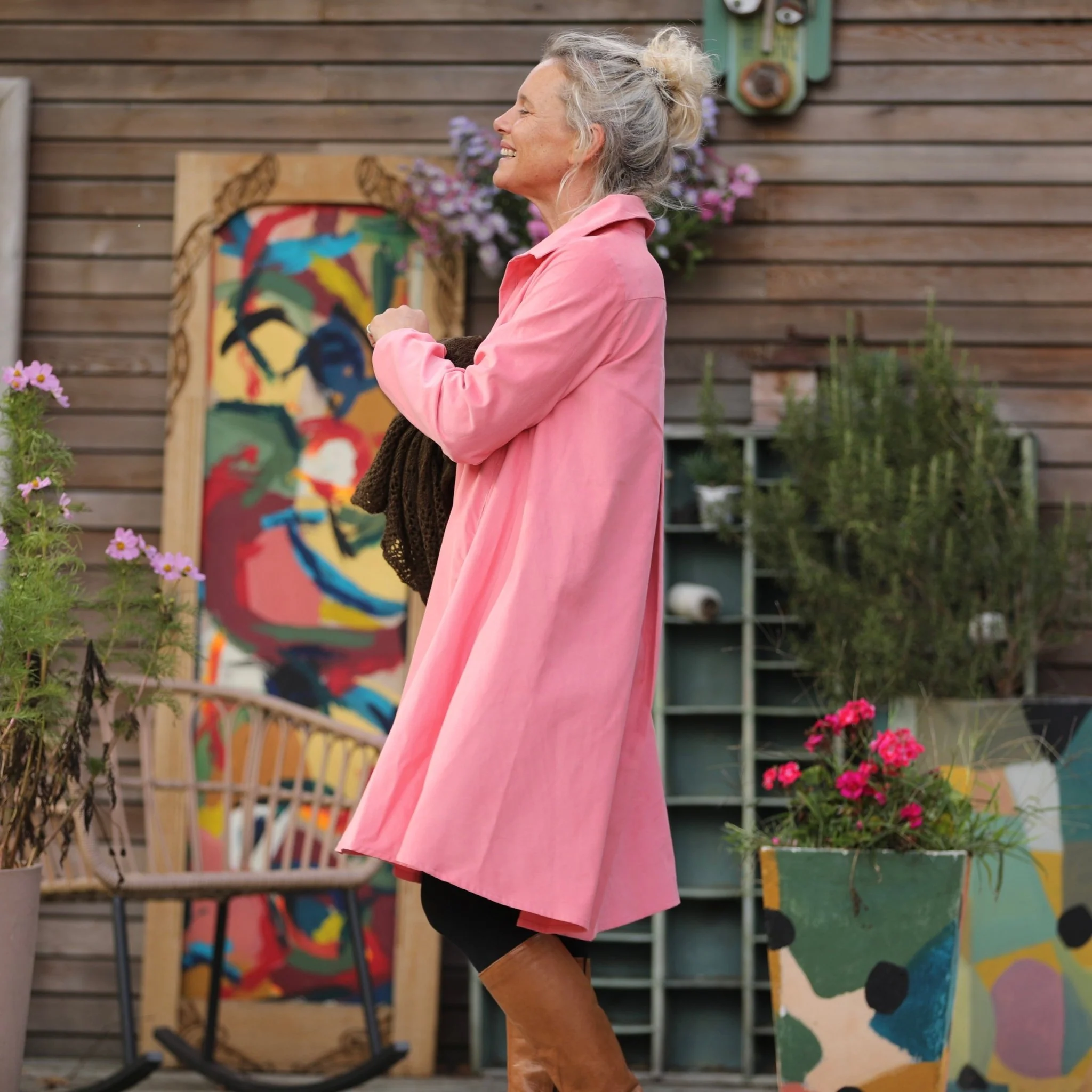 Robe Carole – Velours milleraies Rose Pétale - Image 4